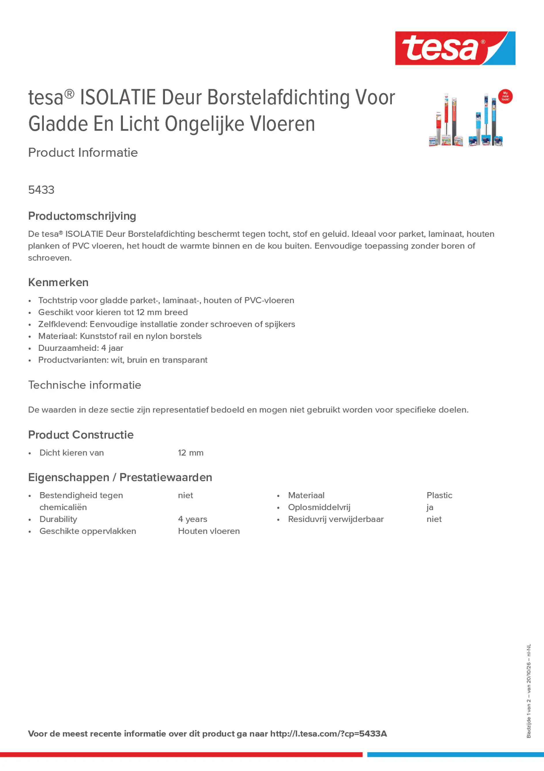 Product information_tesa® 5433A_nl-NL