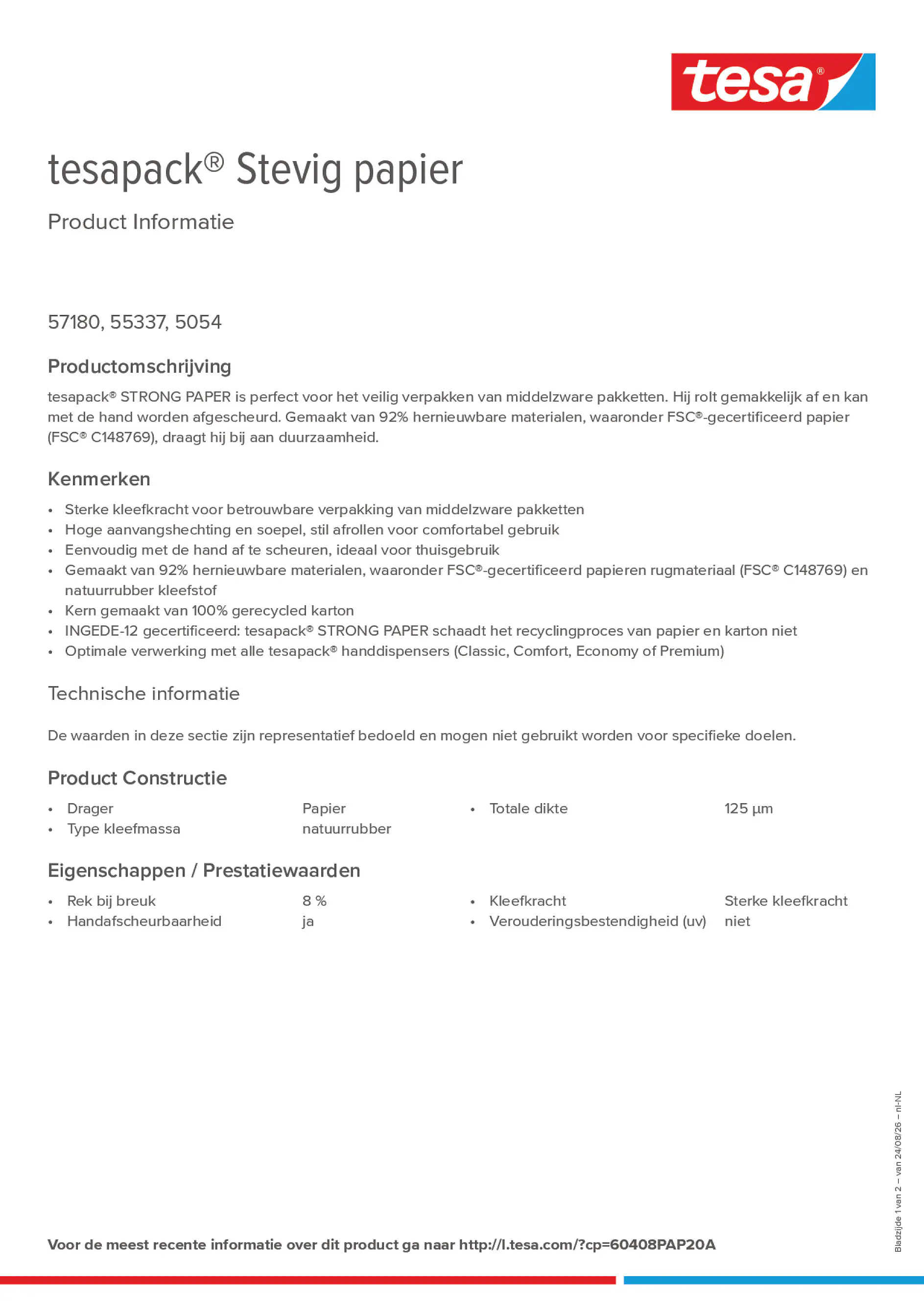 Product information_tesapack® 60408PAP20A_nl-NL
