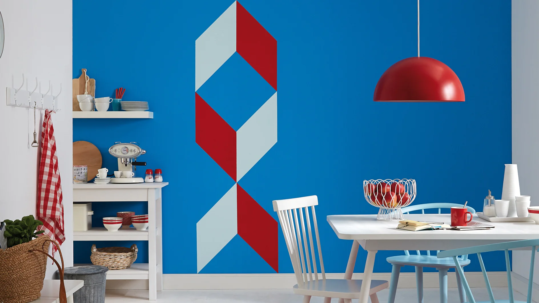 Stylowe figury geometryczne na ścianie