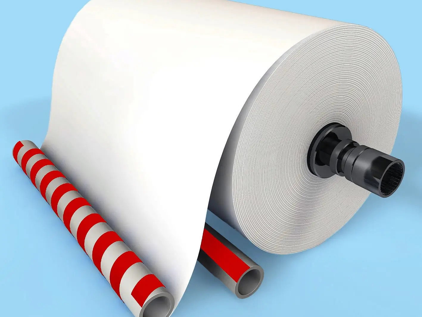 Taśmy technologiczne tesa® do produkcji papieru: Mocowanie początku zwoju do gilzy