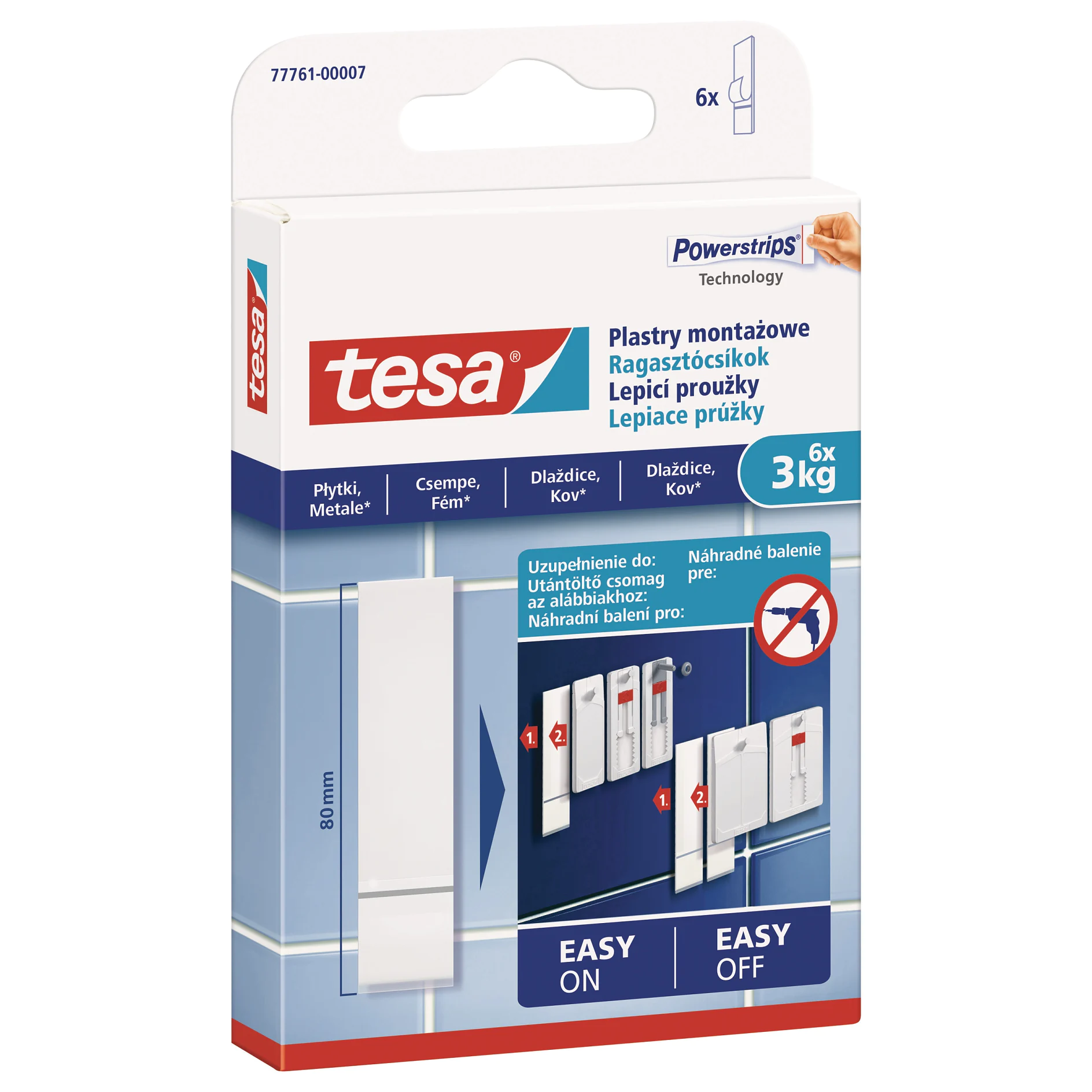 tesa® Powerstrips Plastry samoprzylepne duże tesa