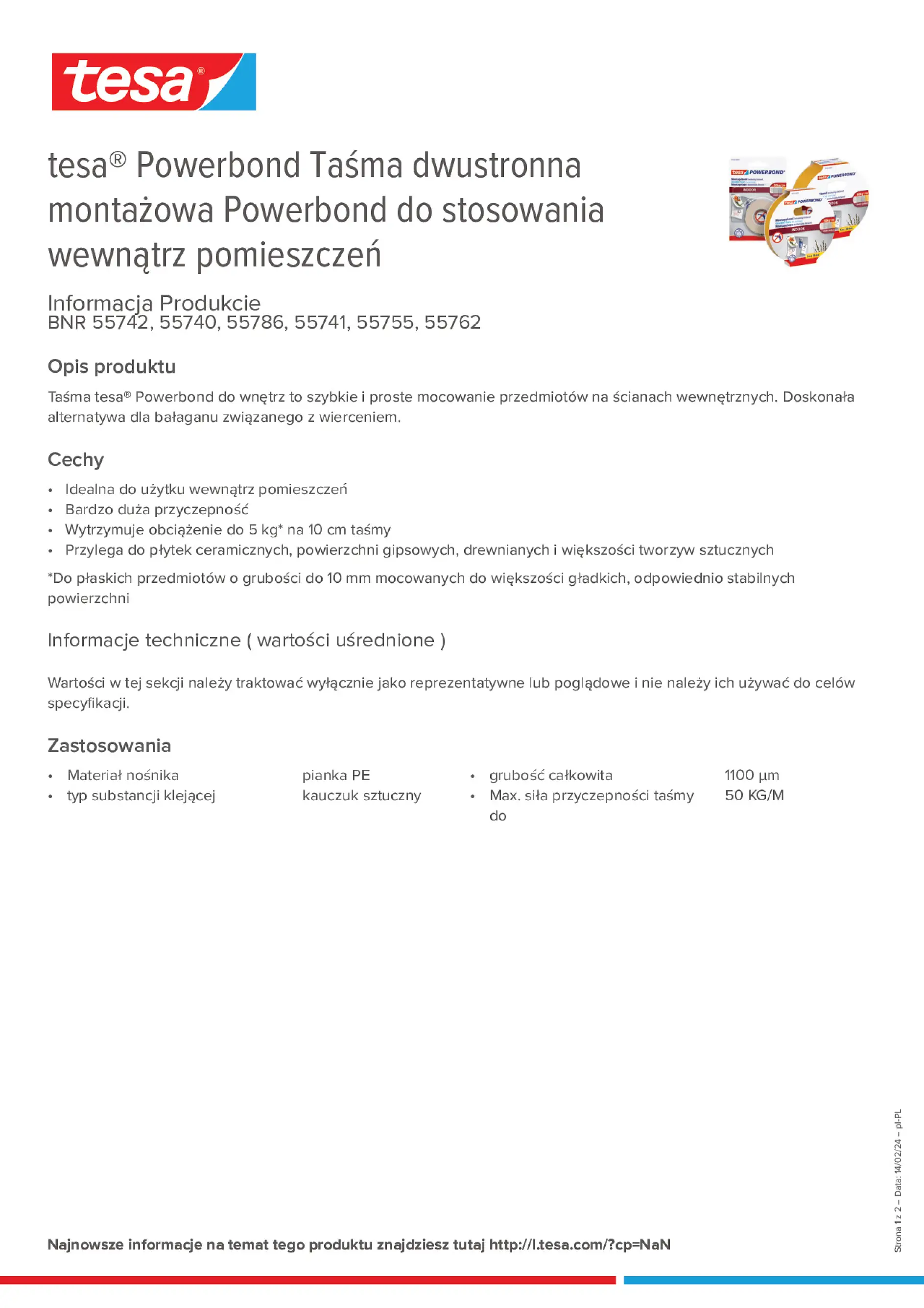 Product information_tesa® Powerbond 55740_pl-PL