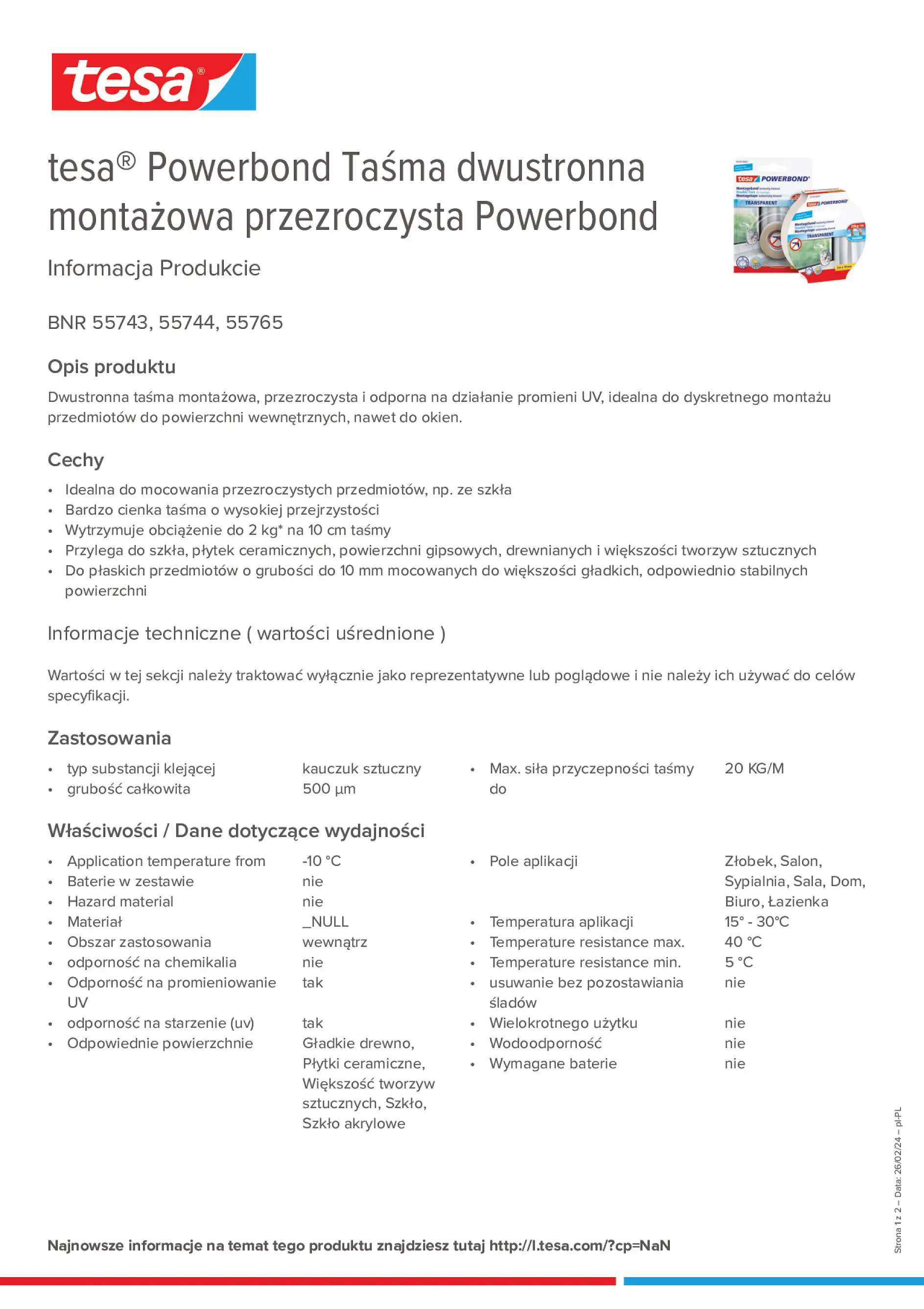 Product information_tesa® Powerbond 55744_pl-PL
