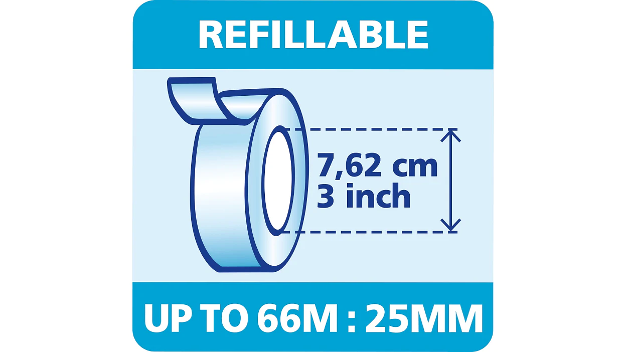 [en-en] REFILLABLE UP TP 66M X 25MM