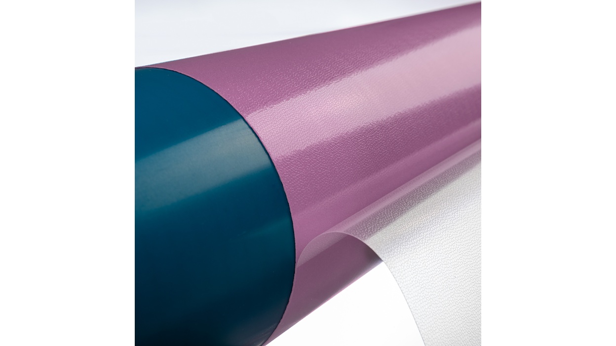 tesa® Softprint EA Flex Medium purple on sleeve with open liner