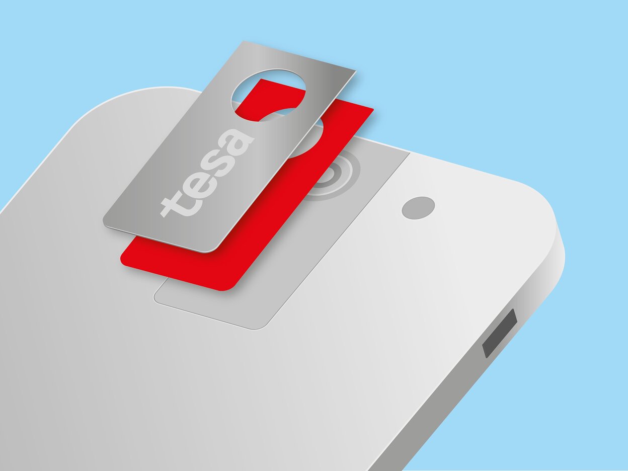 tesa electronics accessories logo mounting
