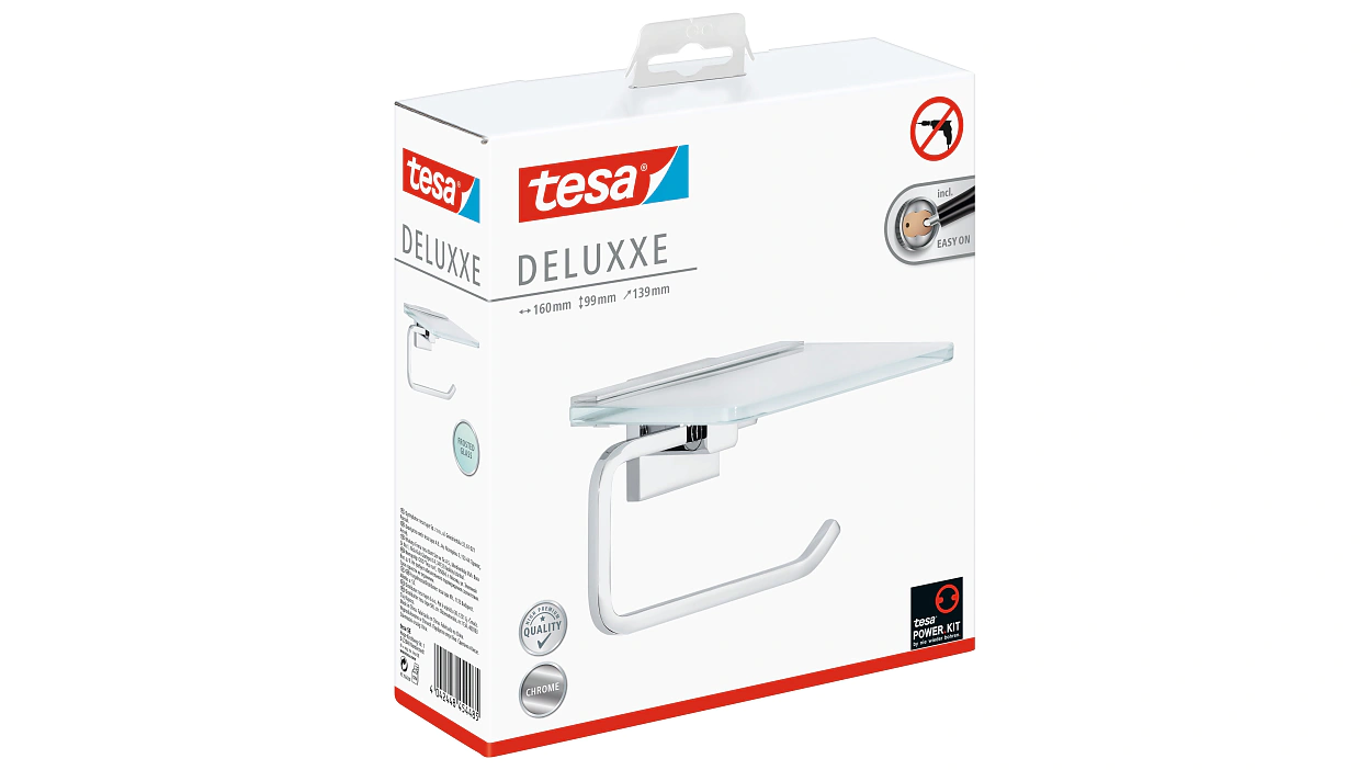 [en-en] tesa Deluxxe Toilet Roll Holder W. Shelf