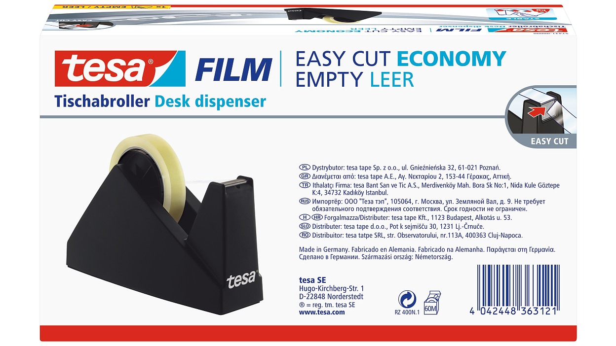 [en-en] Economy Desk Dispenser 66m, Black, Empty, Folding Box