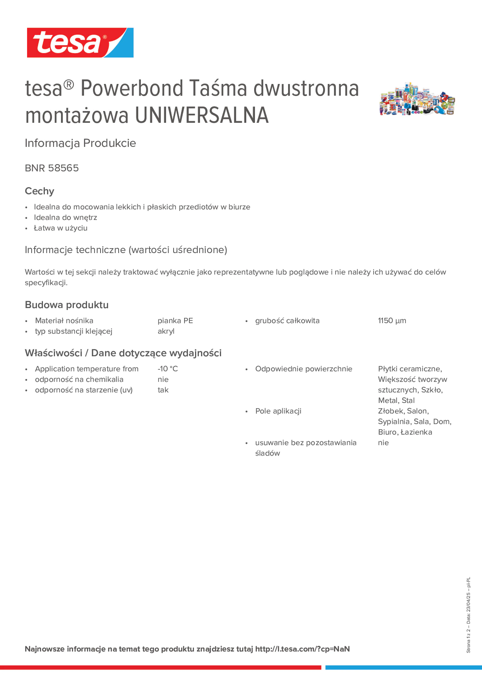 Product information_tesa® Powerbond 58565_pl-PL