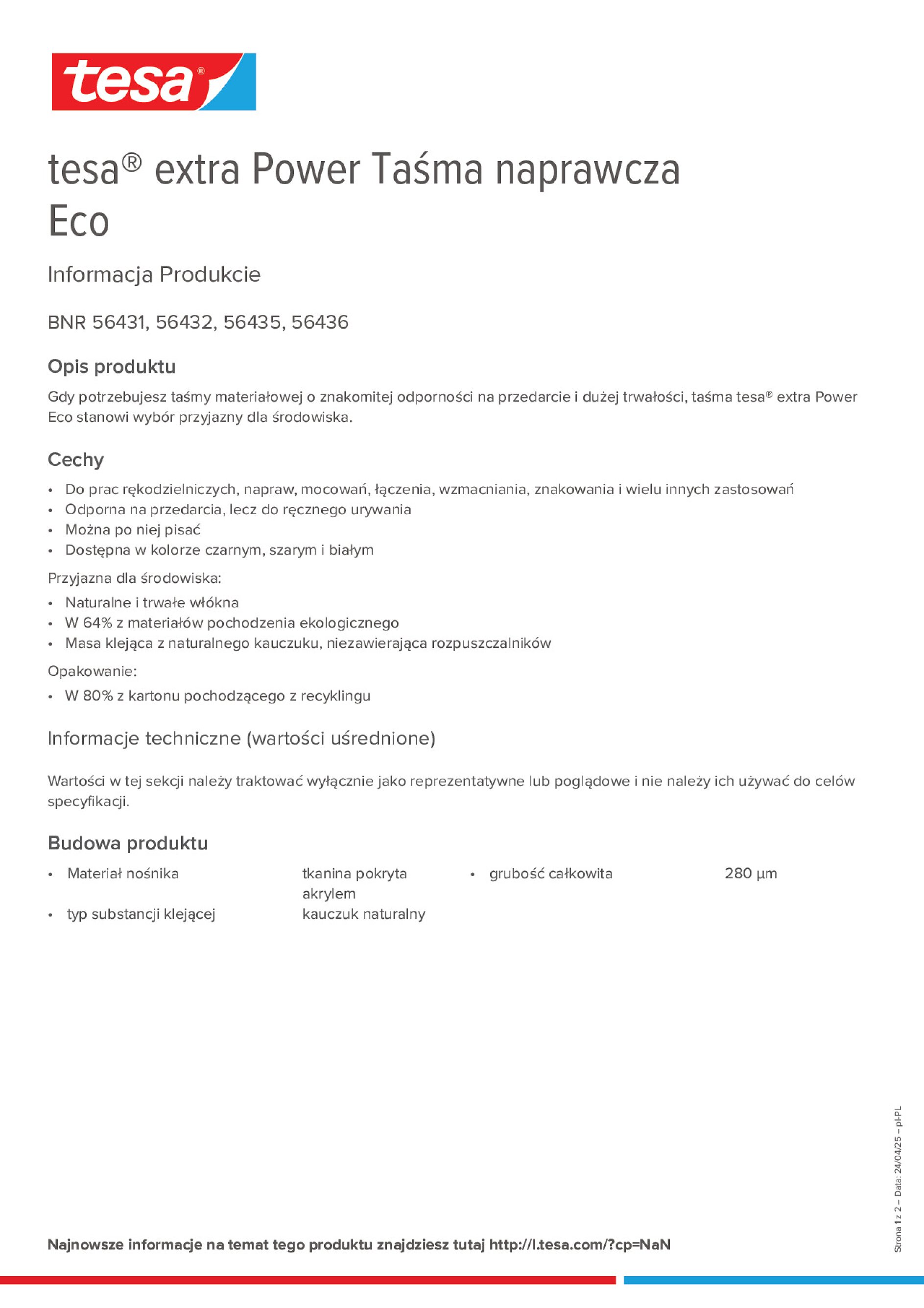 Product information_tesa® extra Power 56430_pl-PL