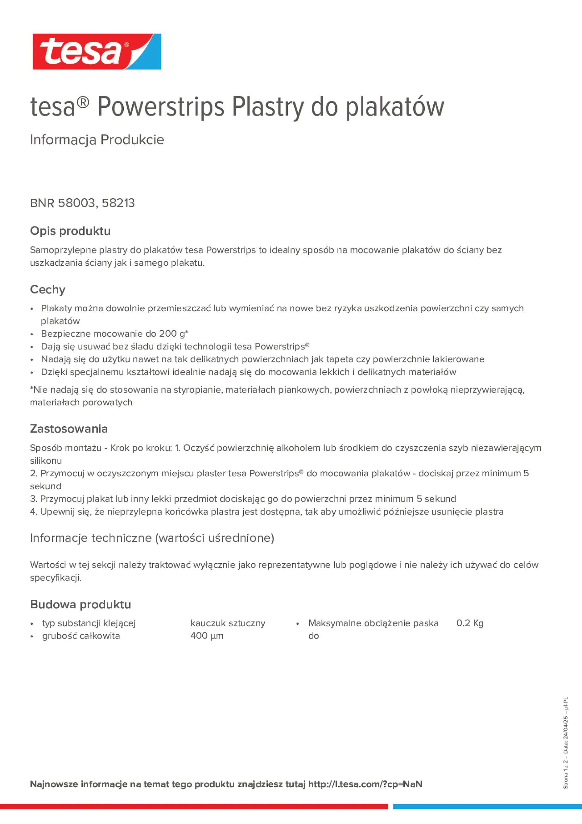Product information_tesa® Powerstrips 58003_pl-PL