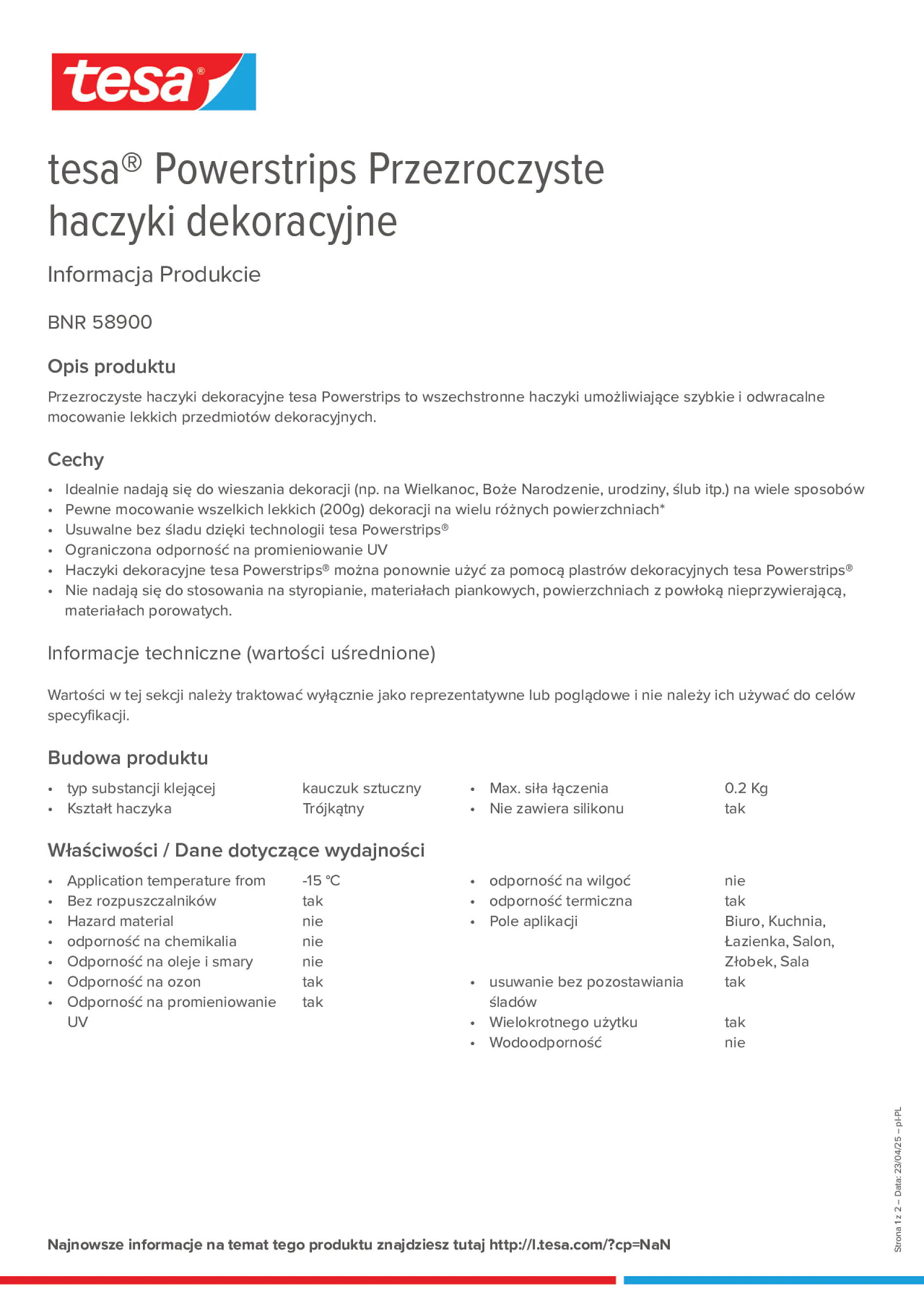 Product information_tesa® Powerstrips 58900_pl-PL