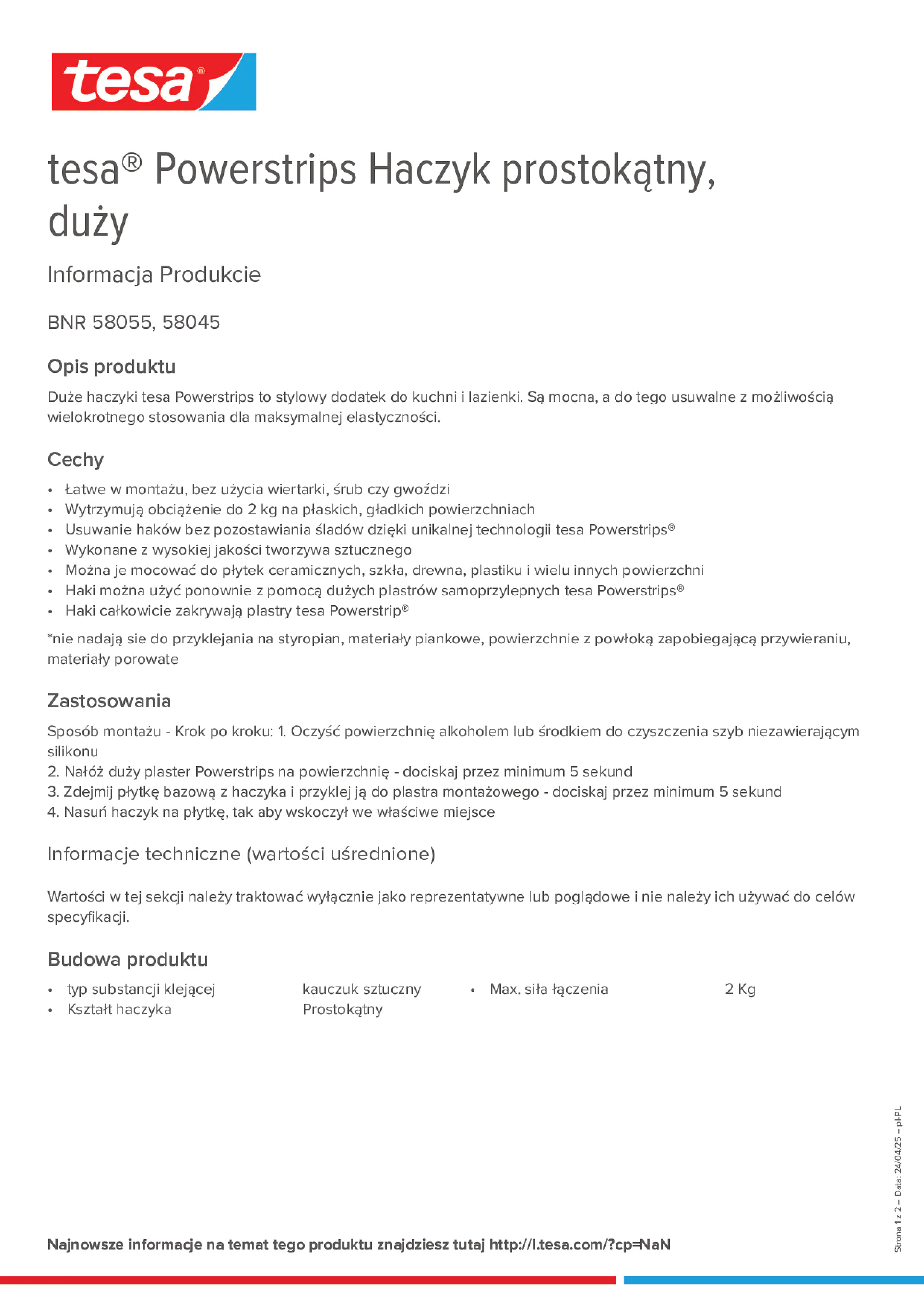 Product information_tesa® Powerstrips 58045_pl-PL