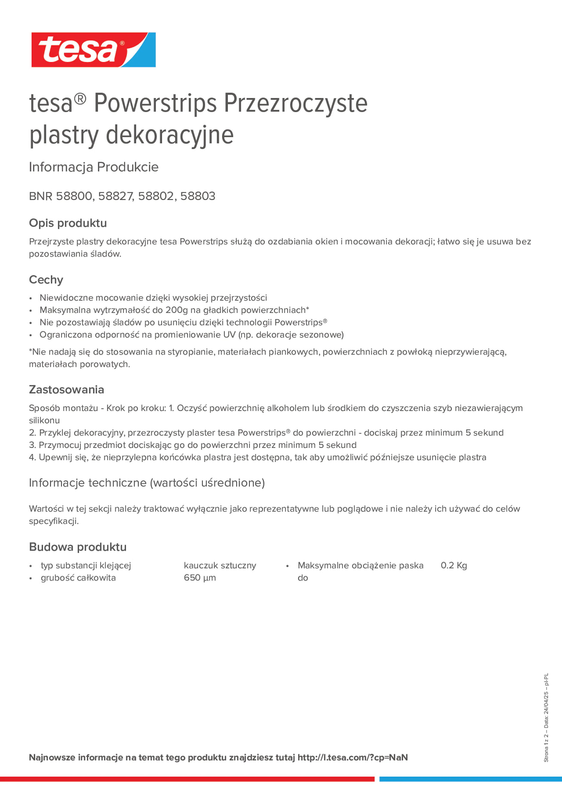Product information_tesa® Powerstrips 58800_pl-PL