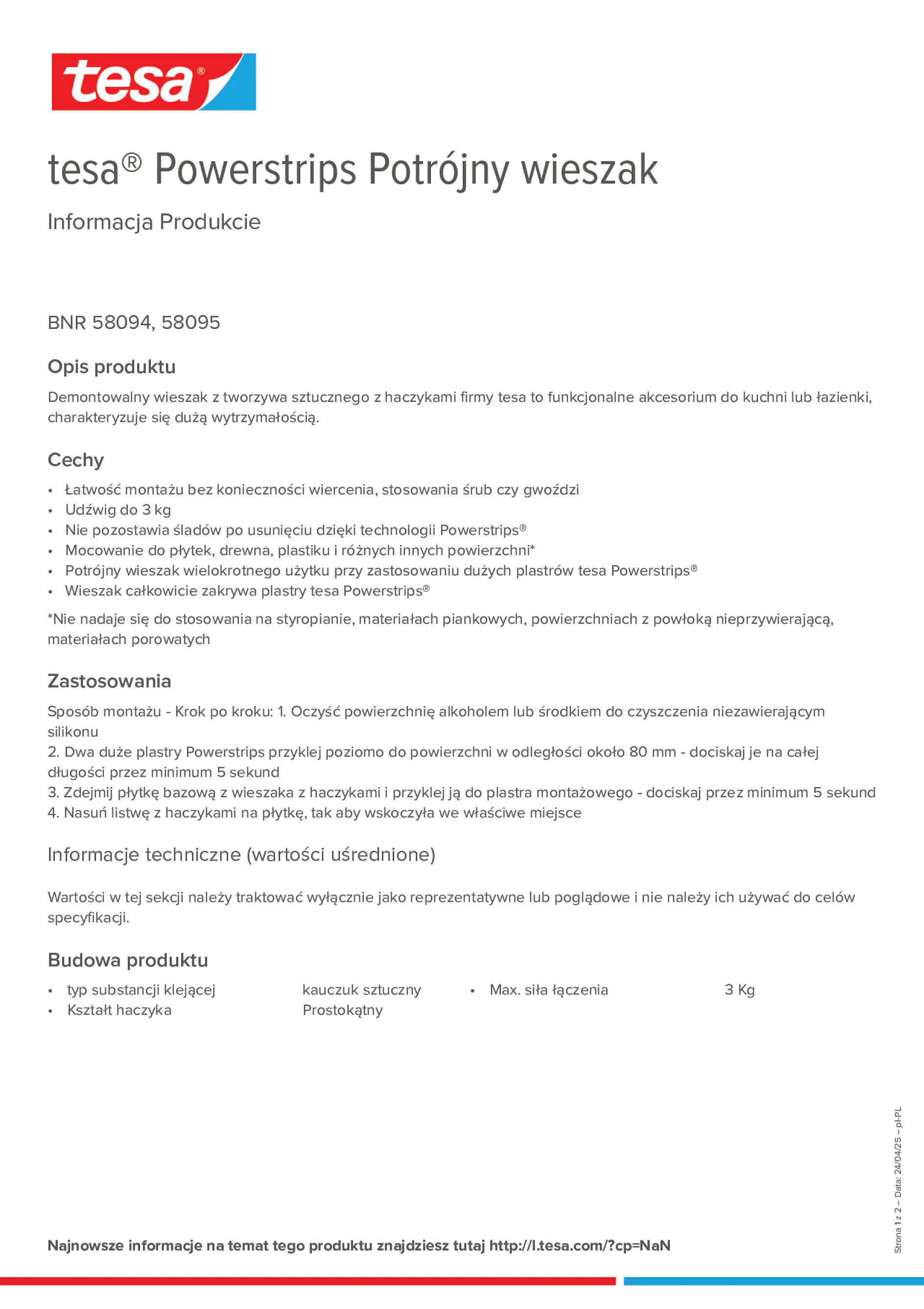 Product information_tesa® Powerstrips 58095_pl-PL