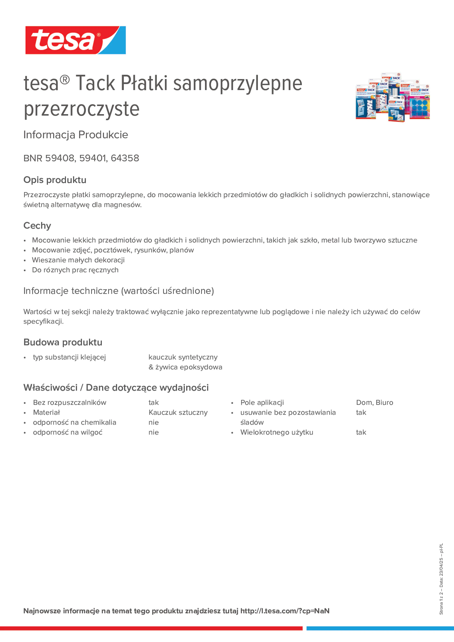 Product information_tesa® Tack 59401_pl-PL
