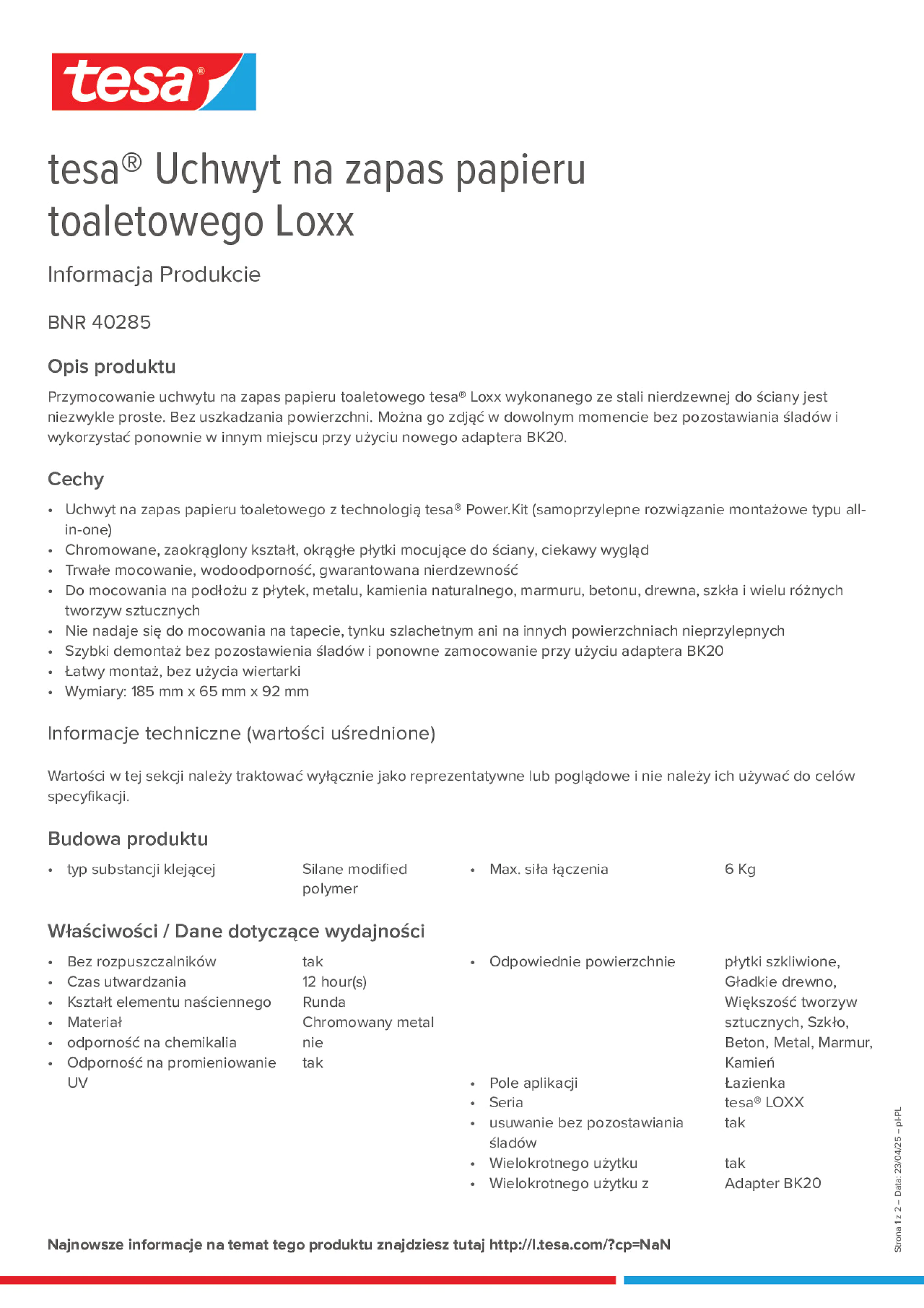 Product information_tesa® 40285_pl-PL