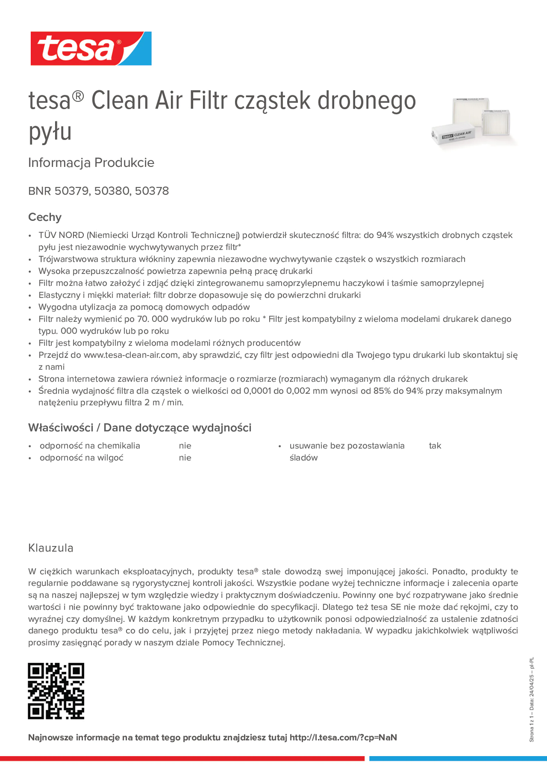 Product information_tesa® Clean Air 50378_pl-PL
