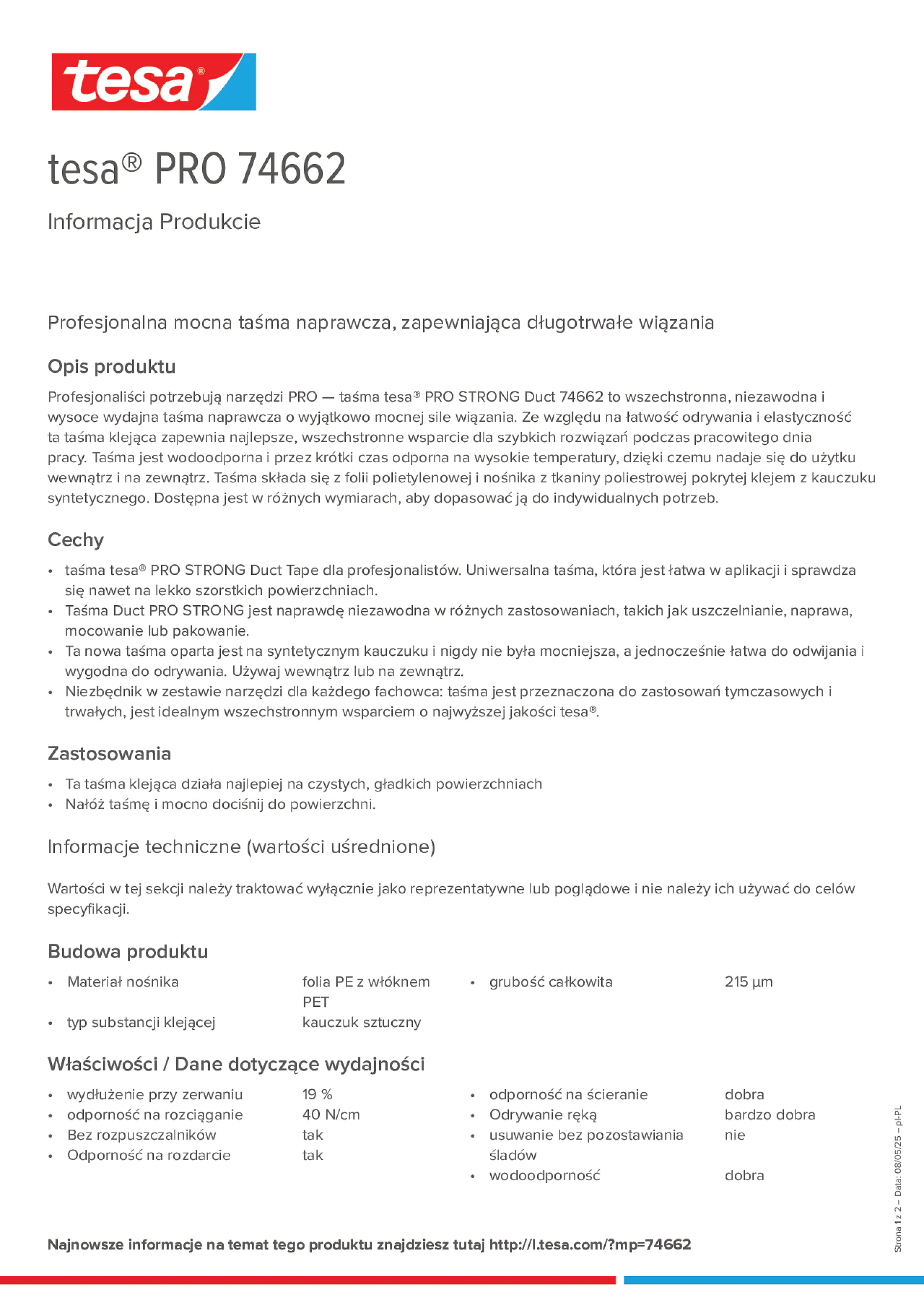 Product information_tesa® PRO 74662_pl-PL