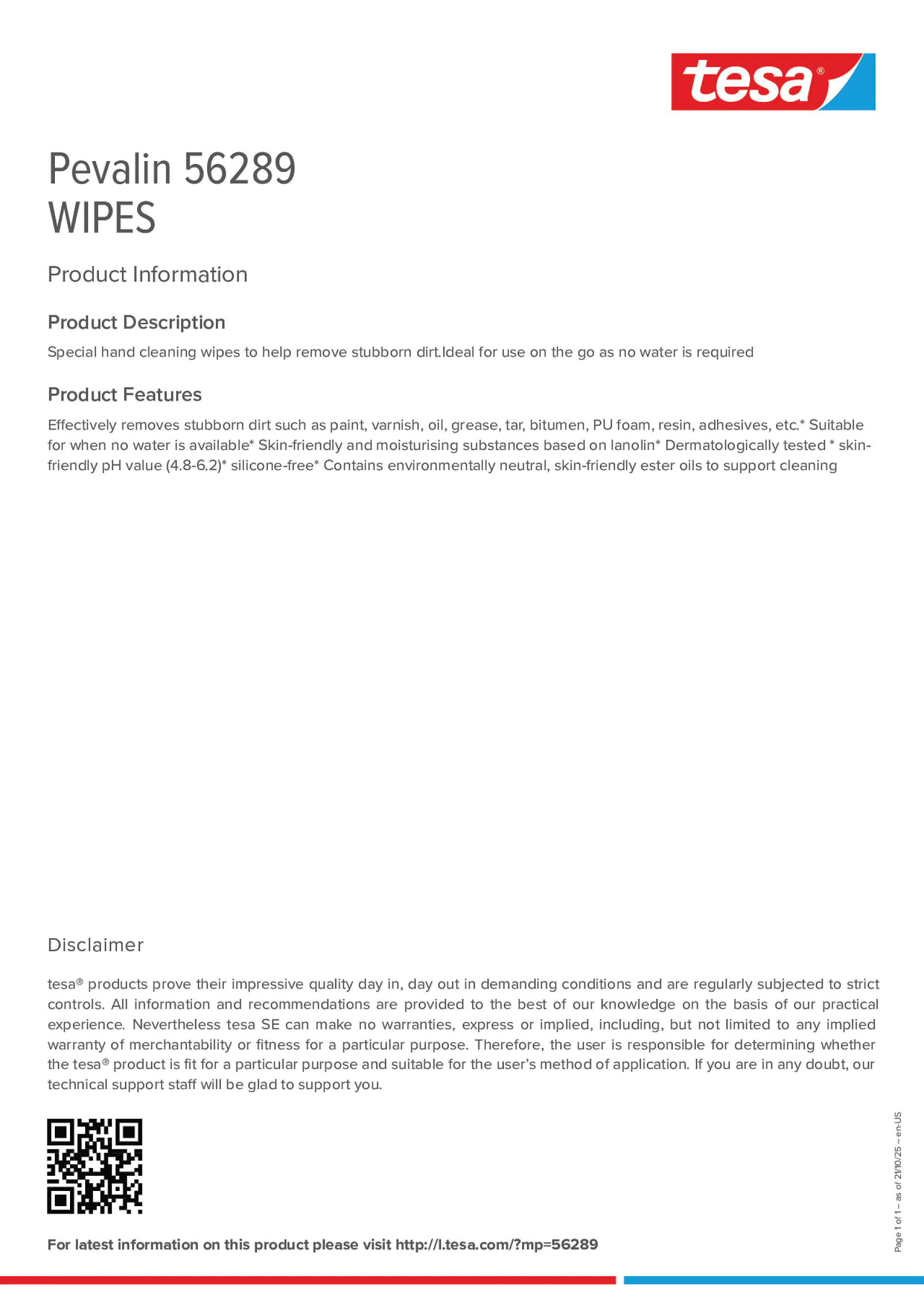 Product information_Pevalin 56289_en