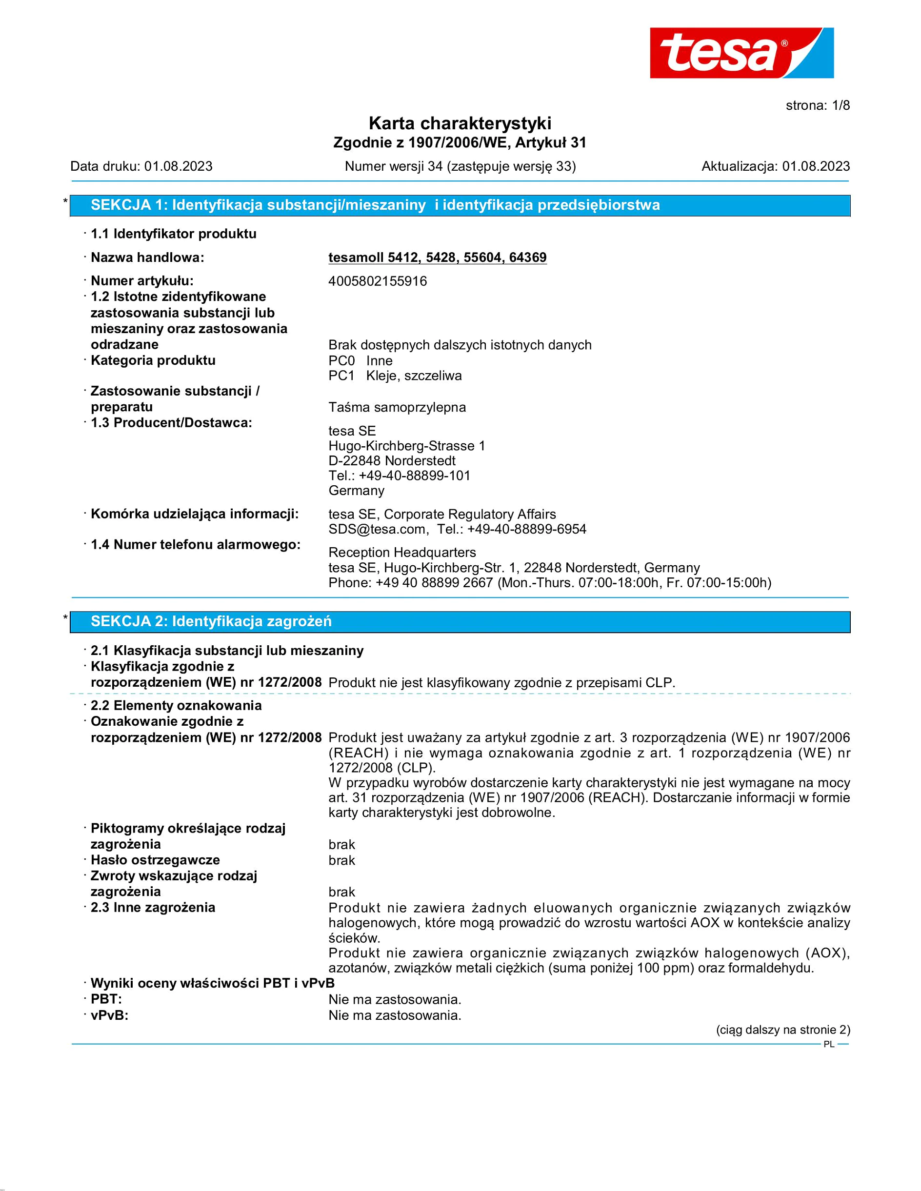 Safety data sheet_tesamoll® 55604_pl-PL_v34
