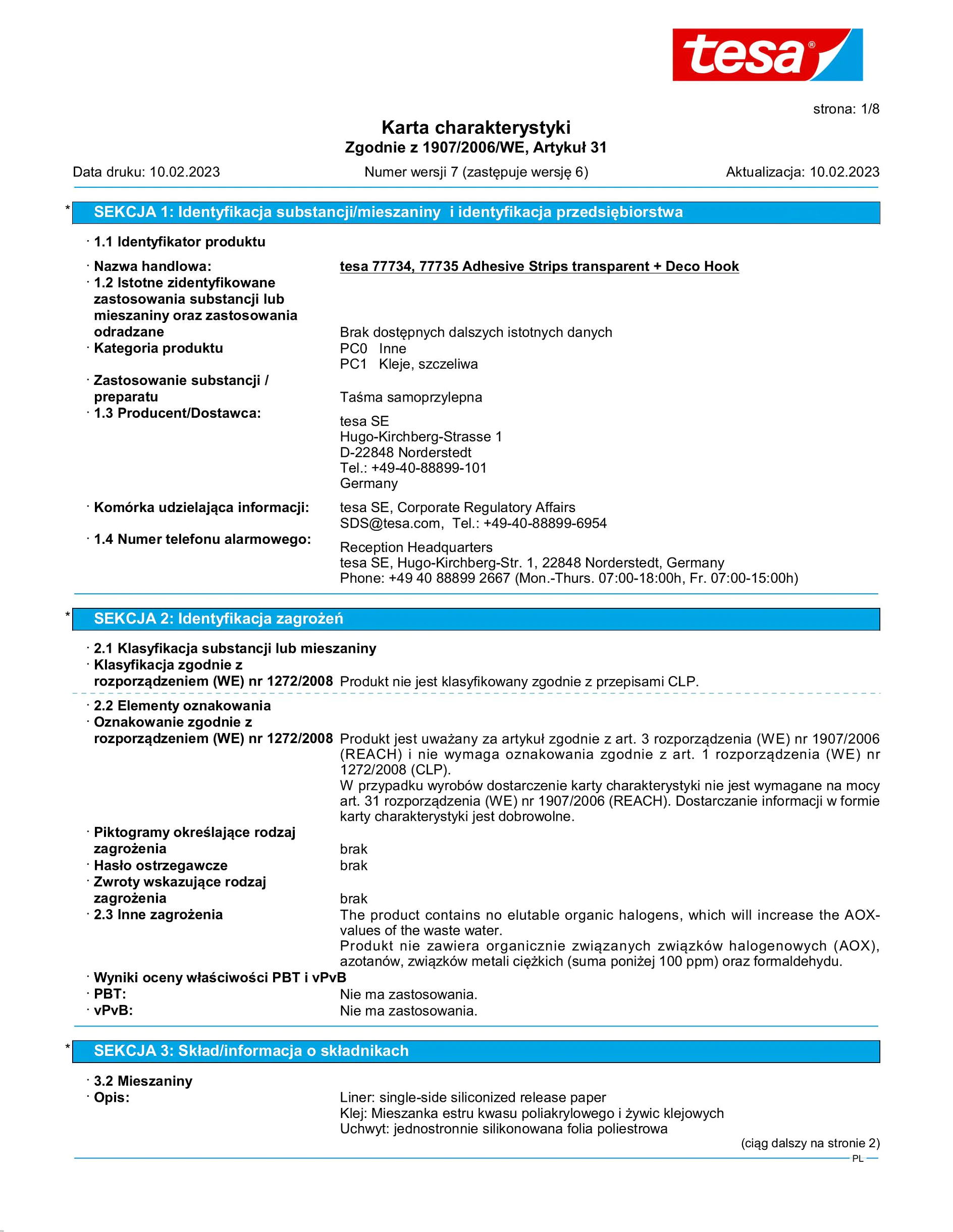 Safety data sheet_tesa® 77734_pl-PL_v7