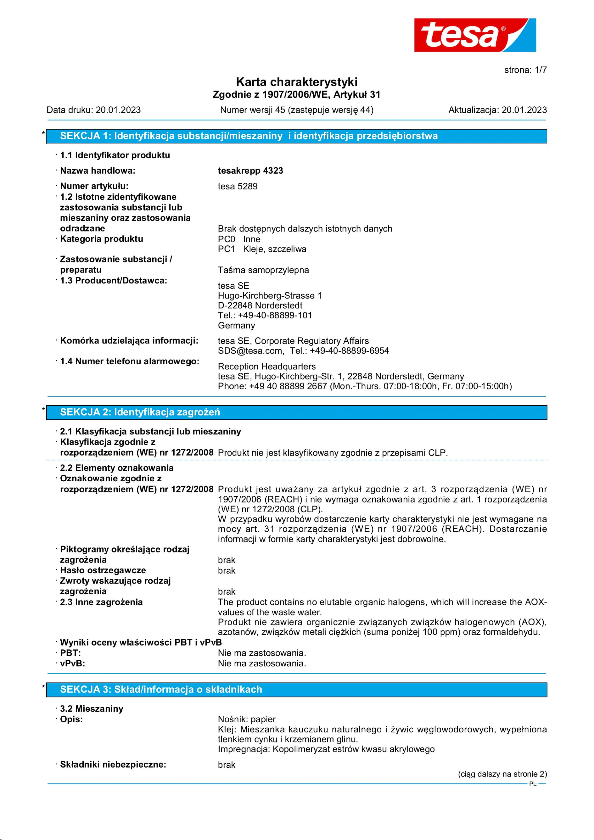 Safety data sheet_tesa® Professional 04323_pl-PL_v45