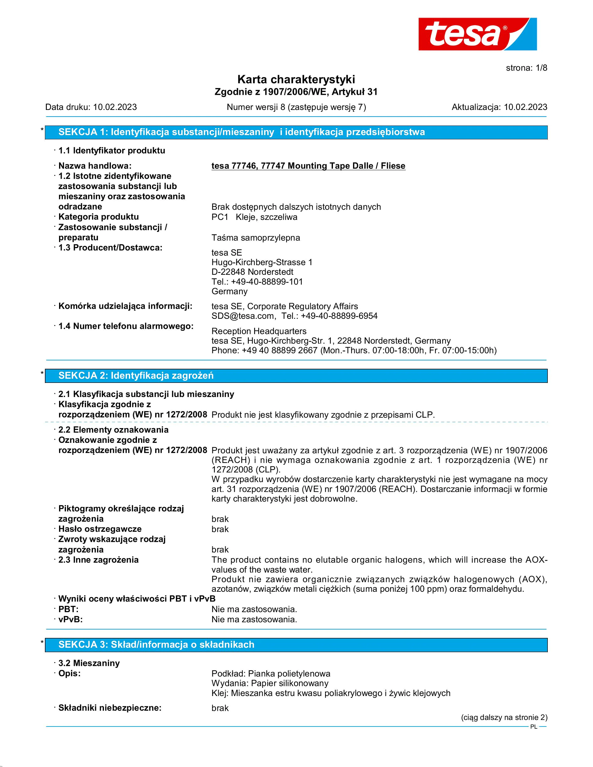 Safety data sheet_tesa® 77746_pl-PL_v8