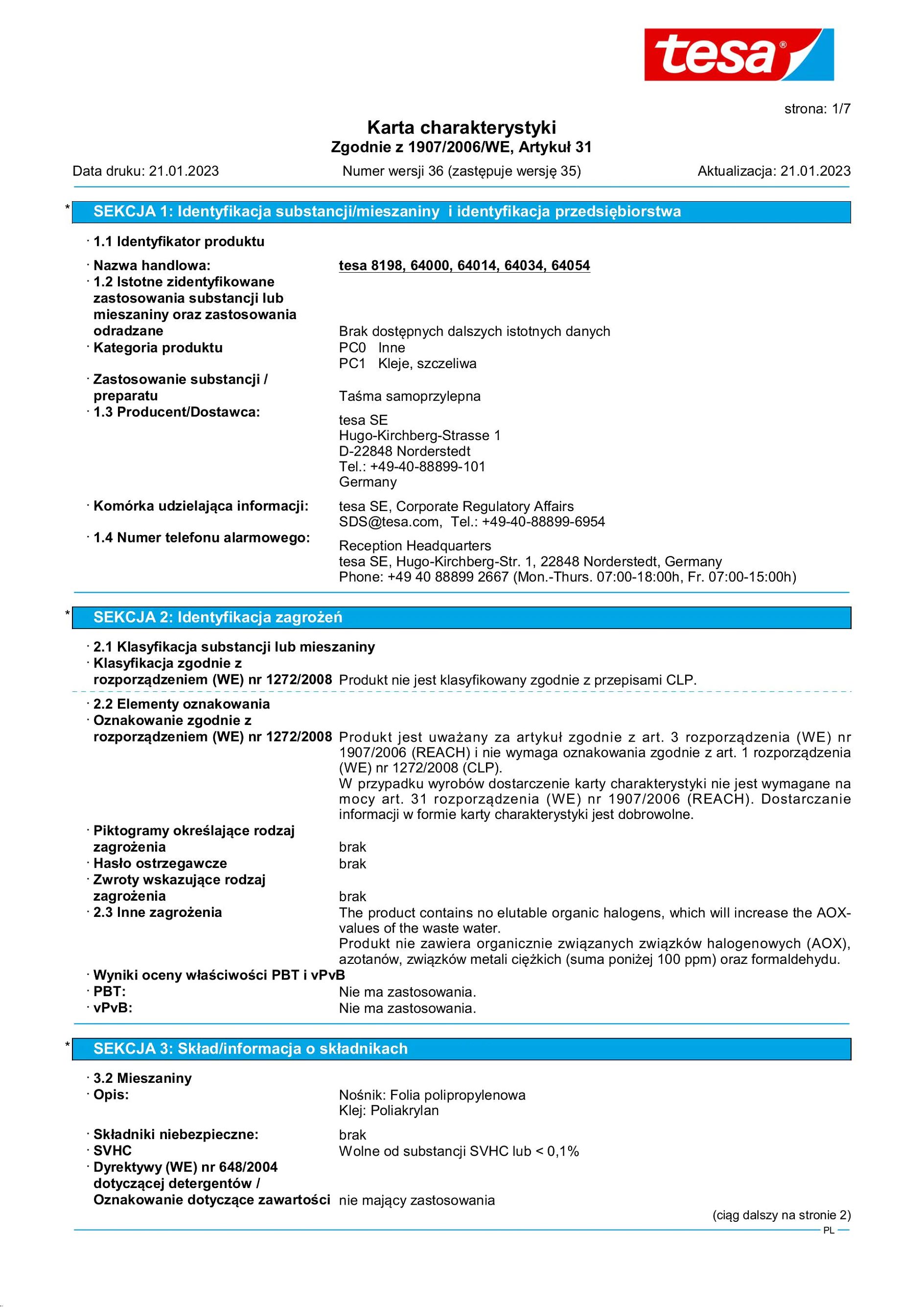 Safety data sheet_tesa® 64014_pl-PL_v36