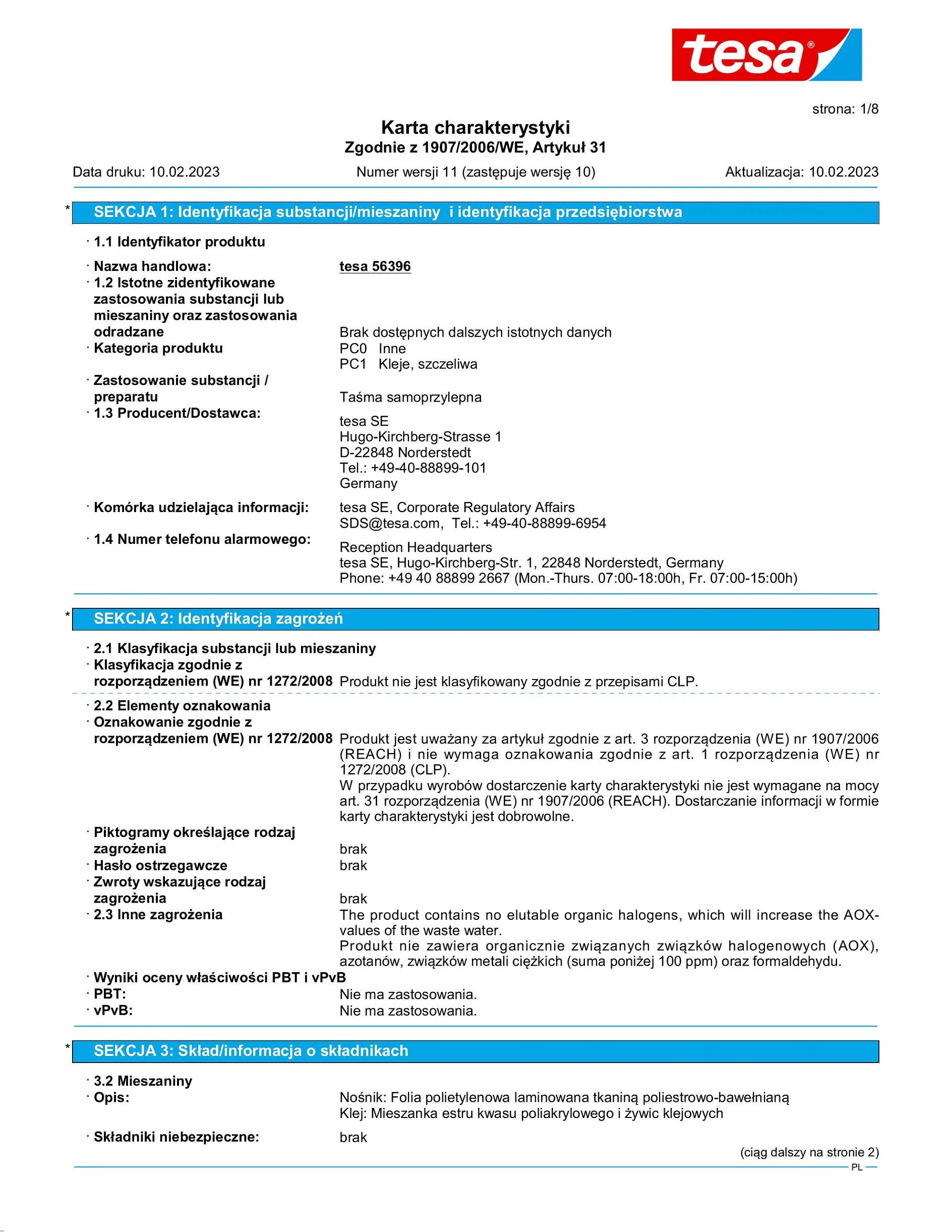 Safety data sheet_tesa® extra Power 56348_pl-PL_v11