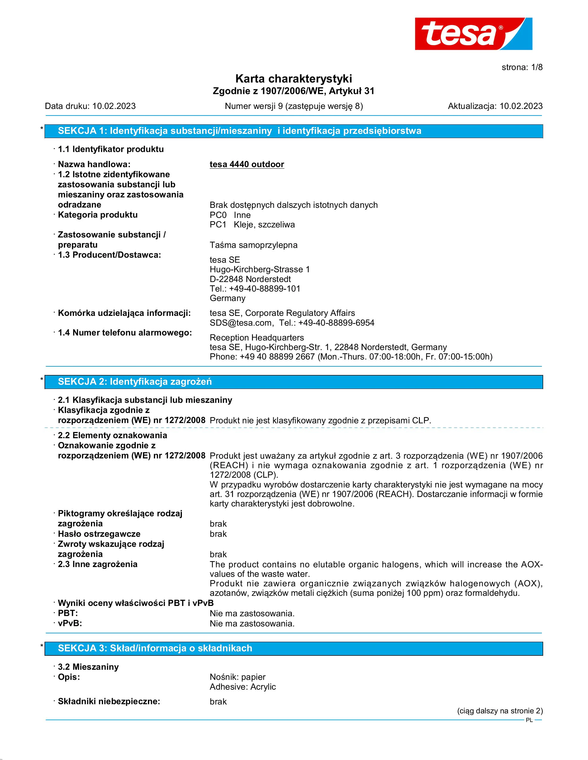 Safety data sheet_tesa® Professional 04440_pl-PL_v9