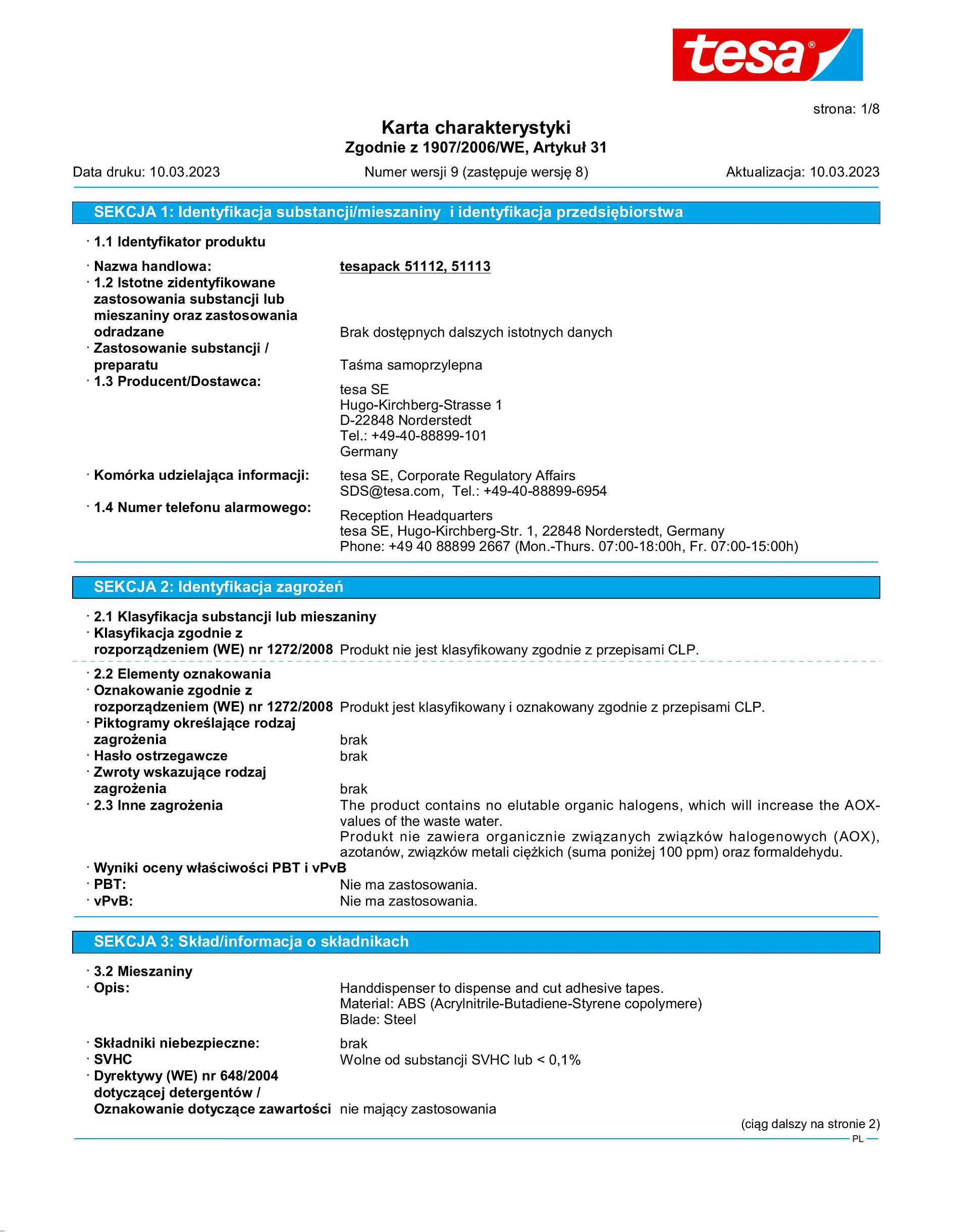 Safety data sheet_tesapack® 51113_pl-PL_v9