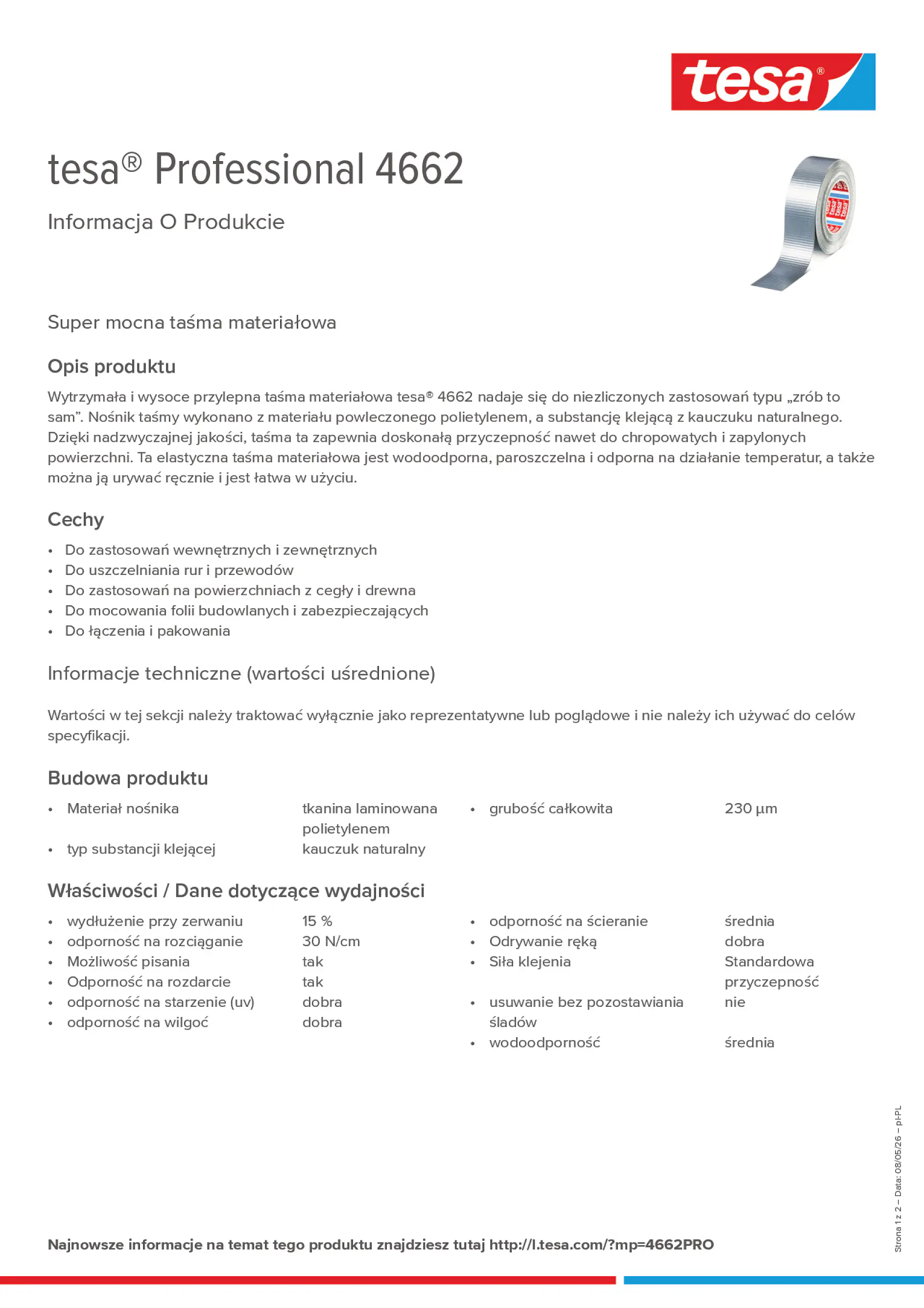 Product information_tesa® Professional 4662_pl-PL