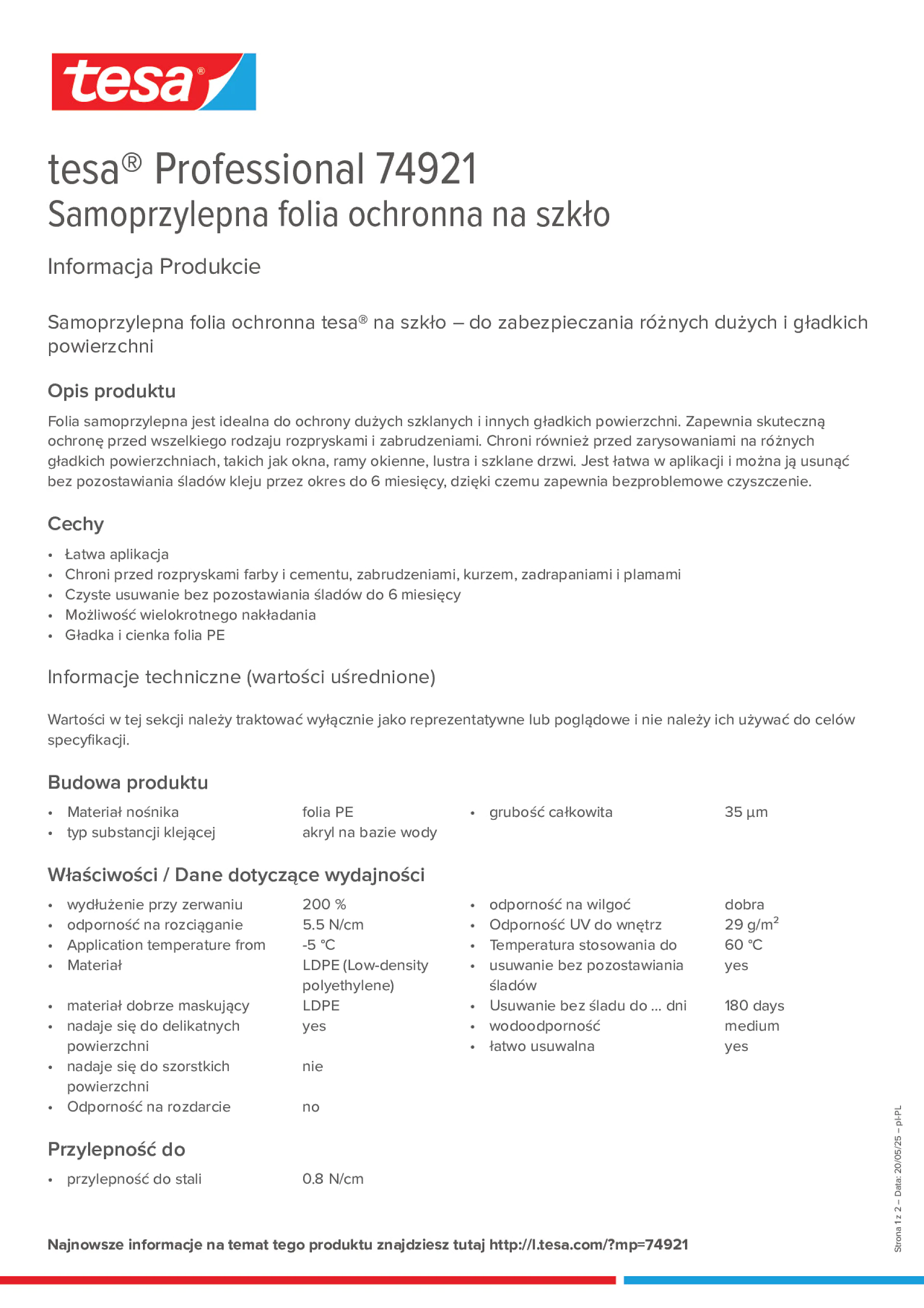 Product information_tesa® Professional 74921_pl-PL