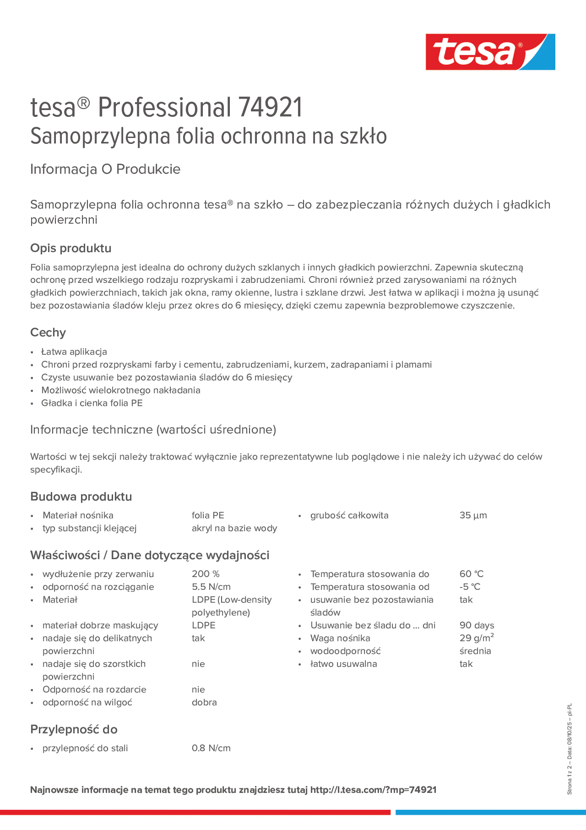 Product information_tesa® Professional 74921_pl-PL