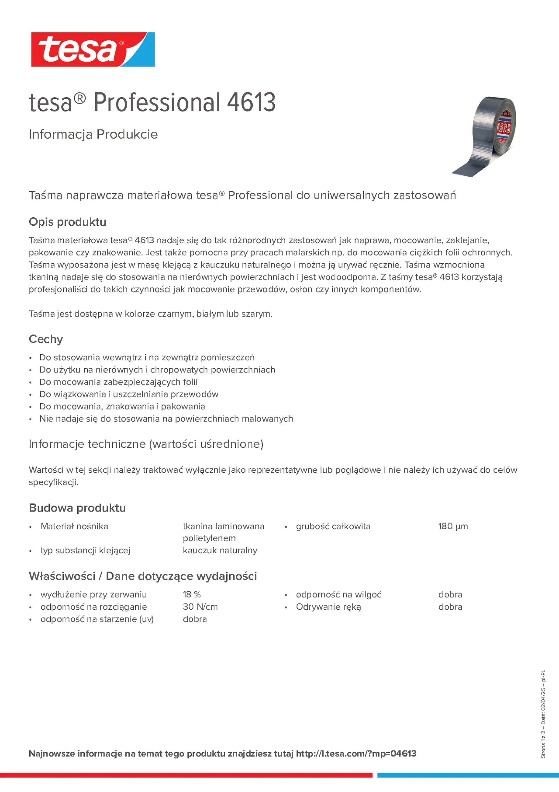 Product information_tesa® Professional 04613_pl-PL