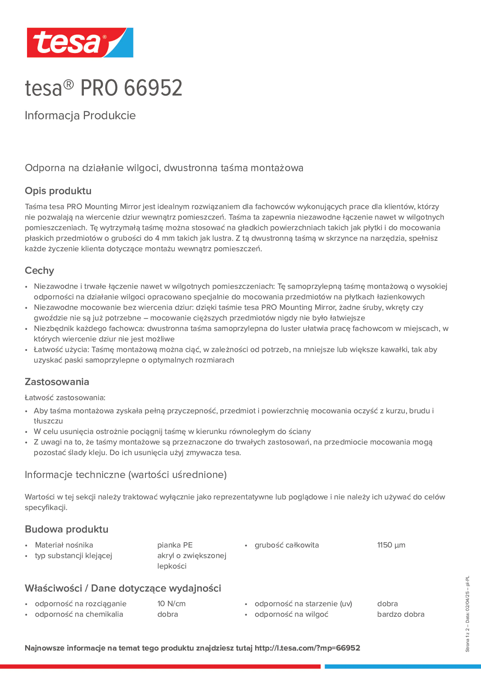 Product information_tesa® PRO 66952_pl-PL