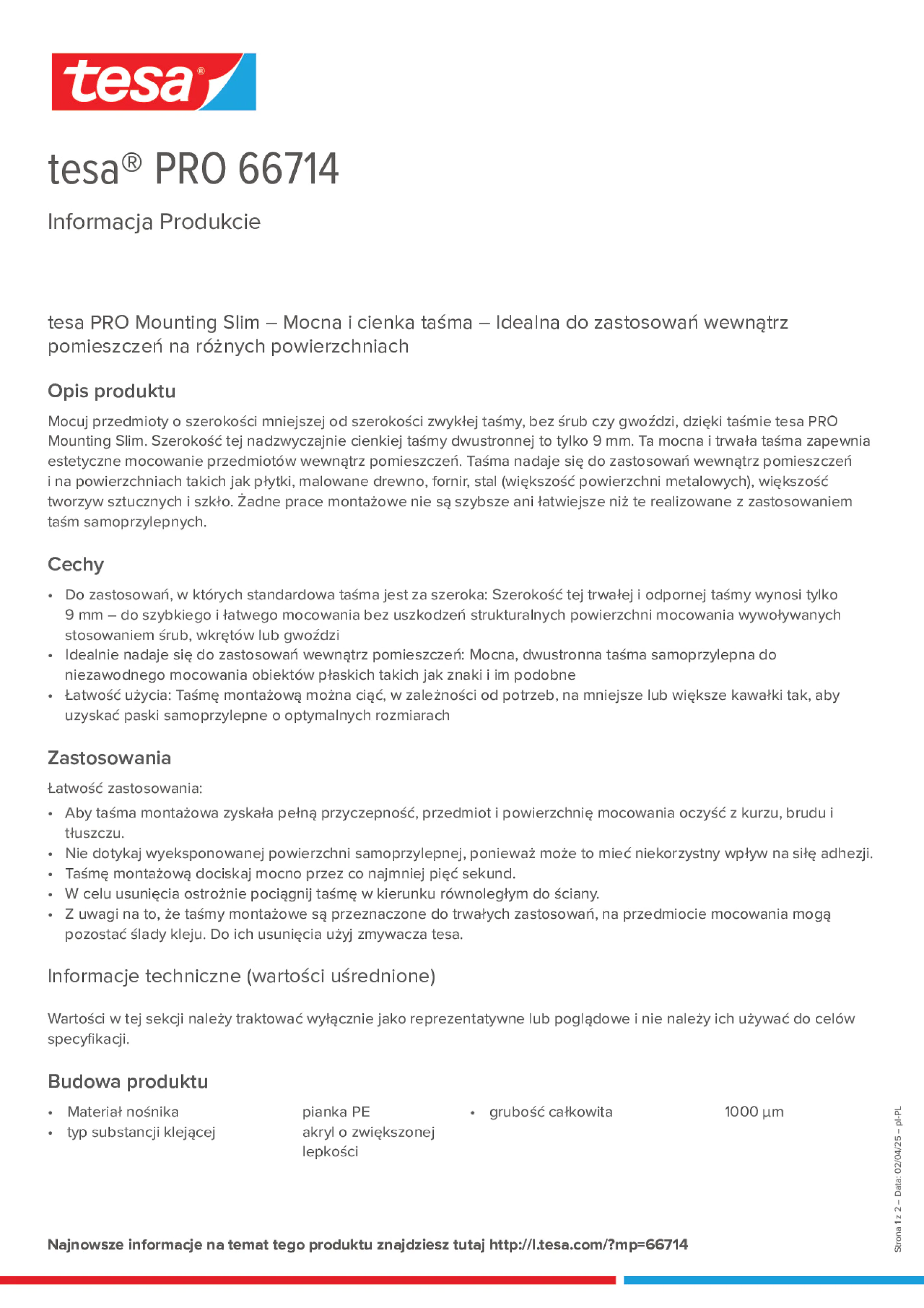 Product information_tesa® PRO 66714_pl-PL