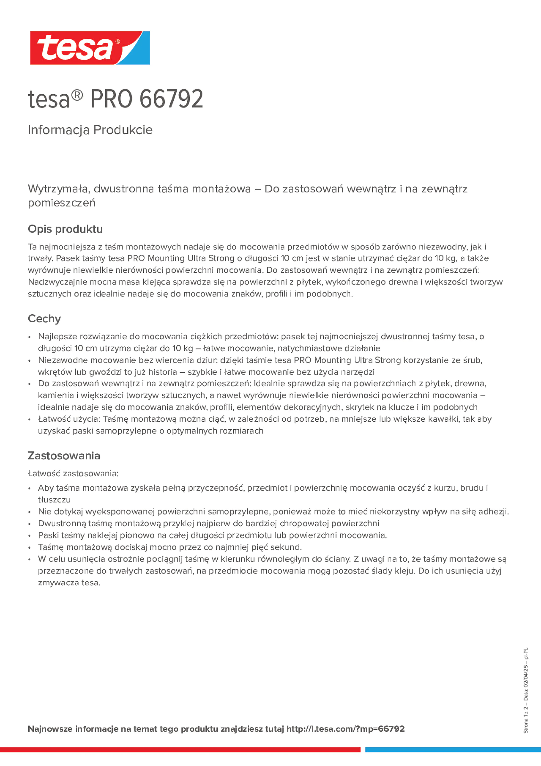 Product information_tesa® PRO 66792_pl-PL