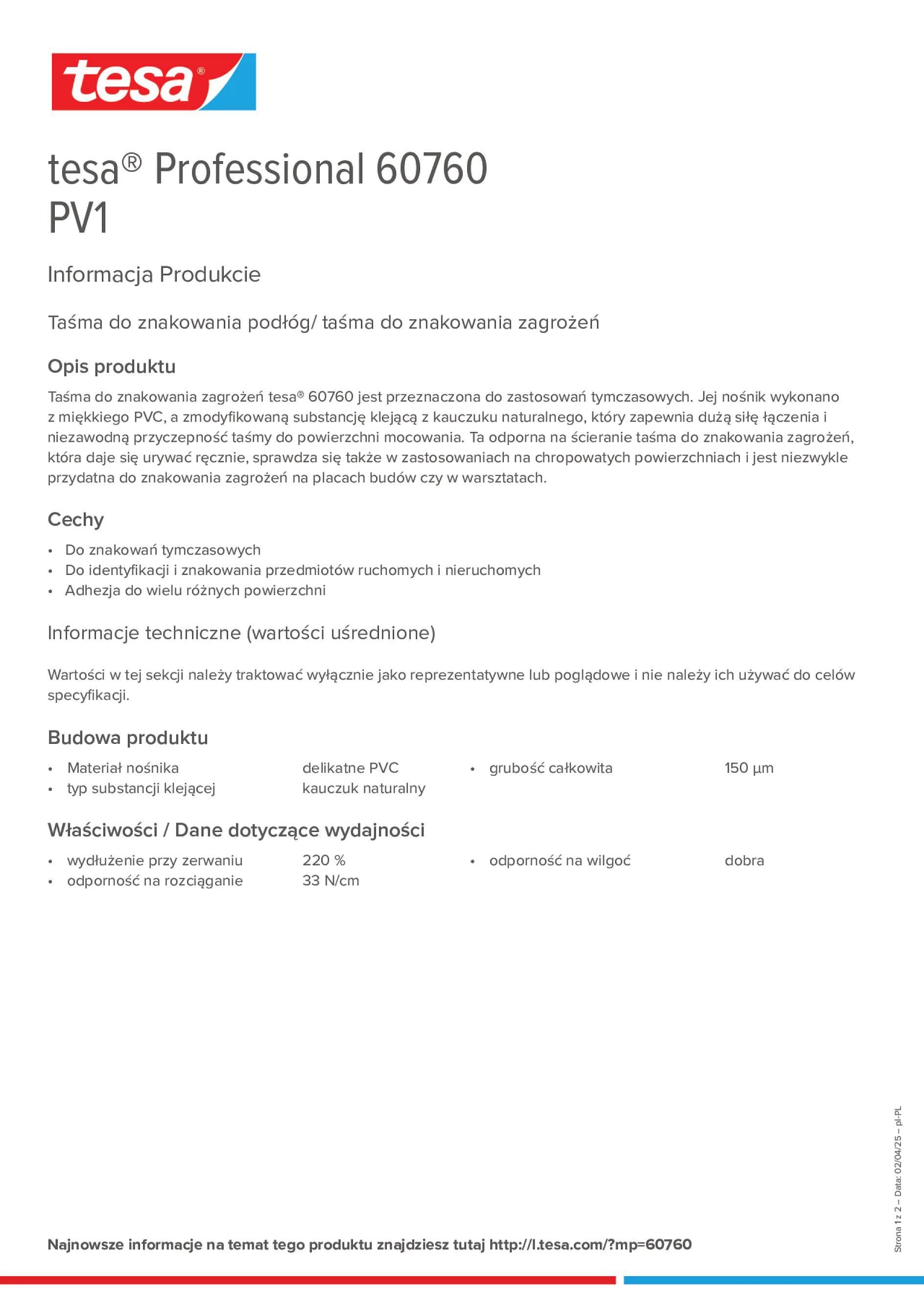 Product information_tesa® Professional 60760_pl-PL