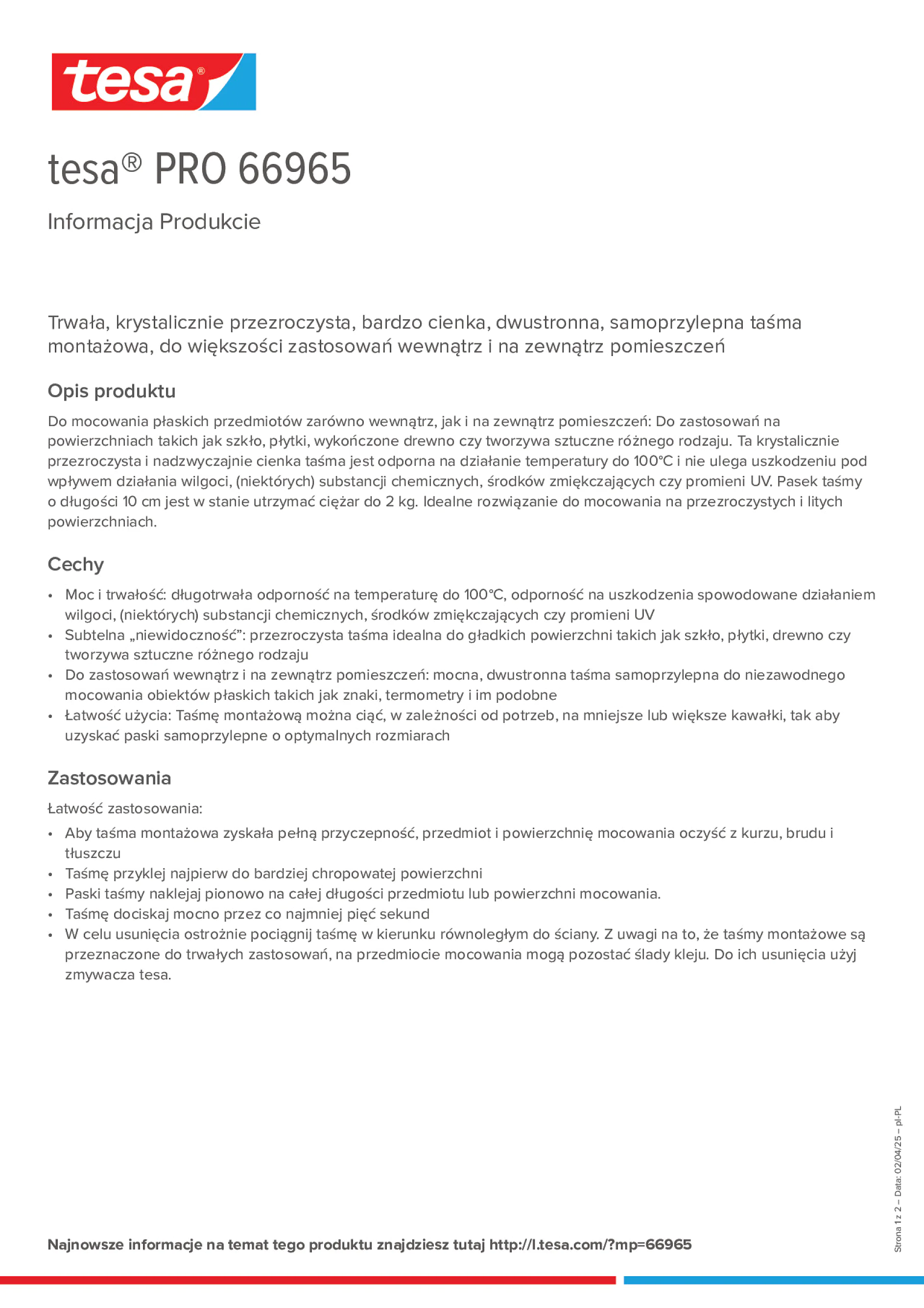 Product information_tesa® PRO 66965_pl-PL