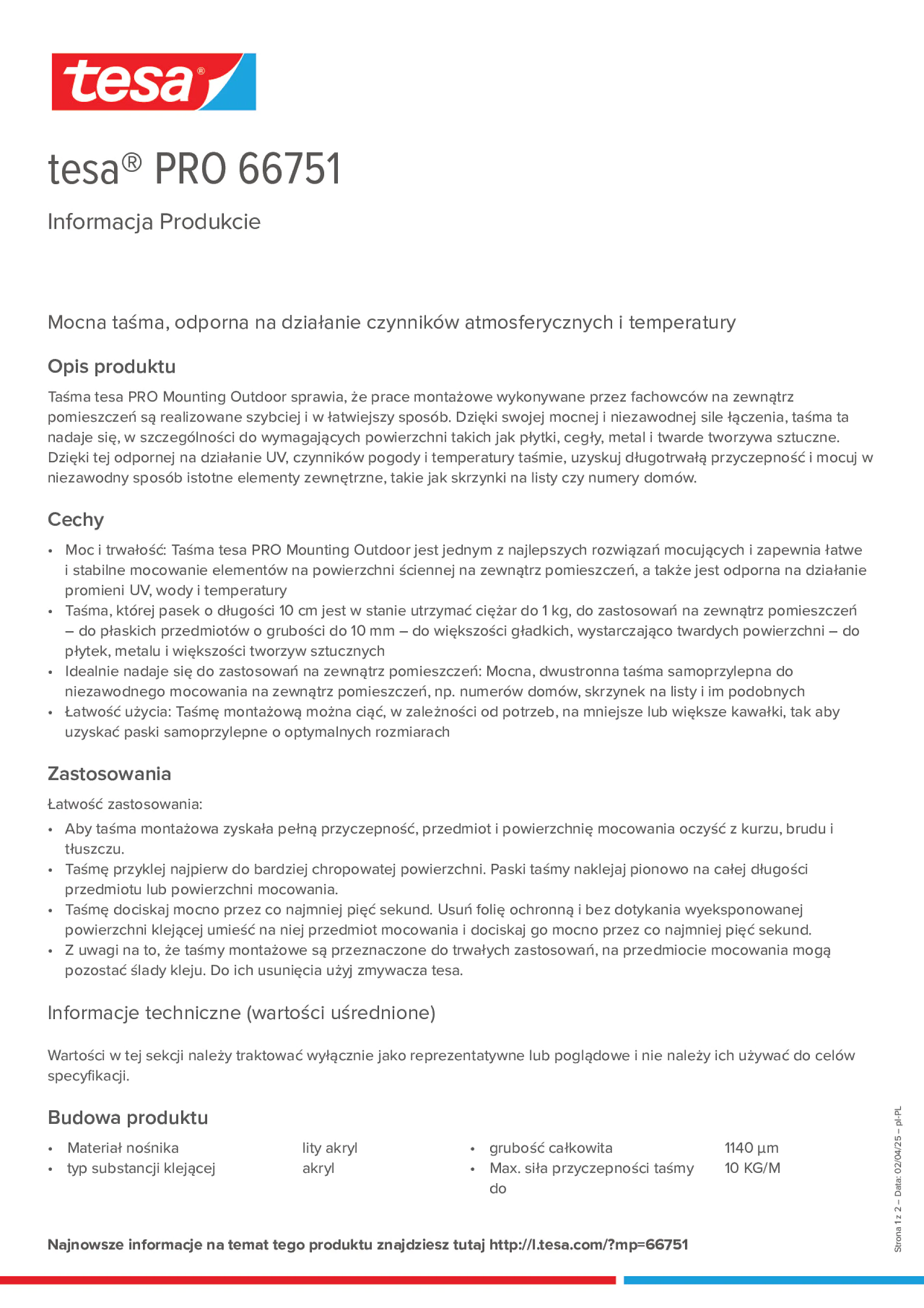 Product information_tesa® PRO 66751_pl-PL