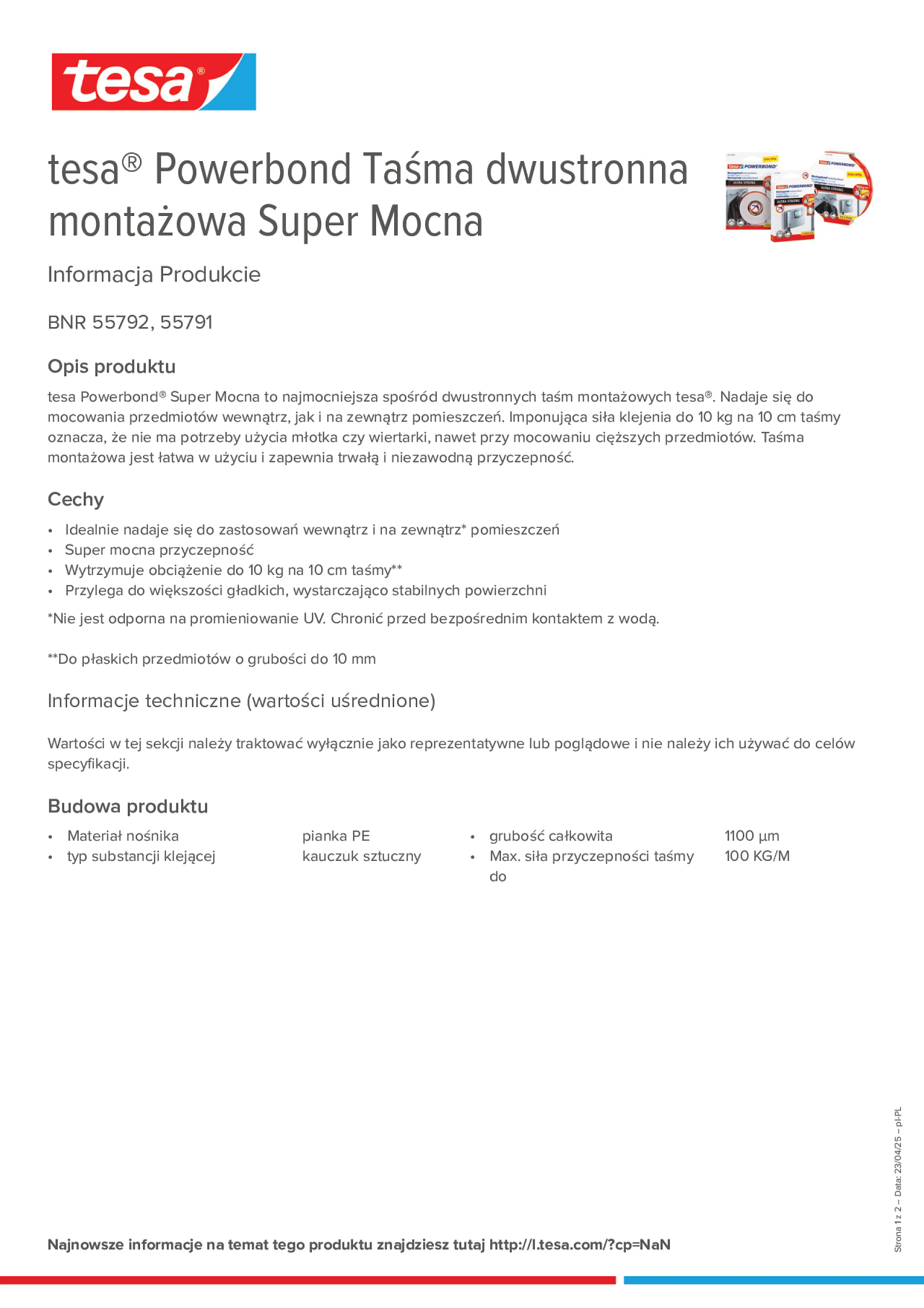 Product information_tesa® Powerbond 55791_pl-PL
