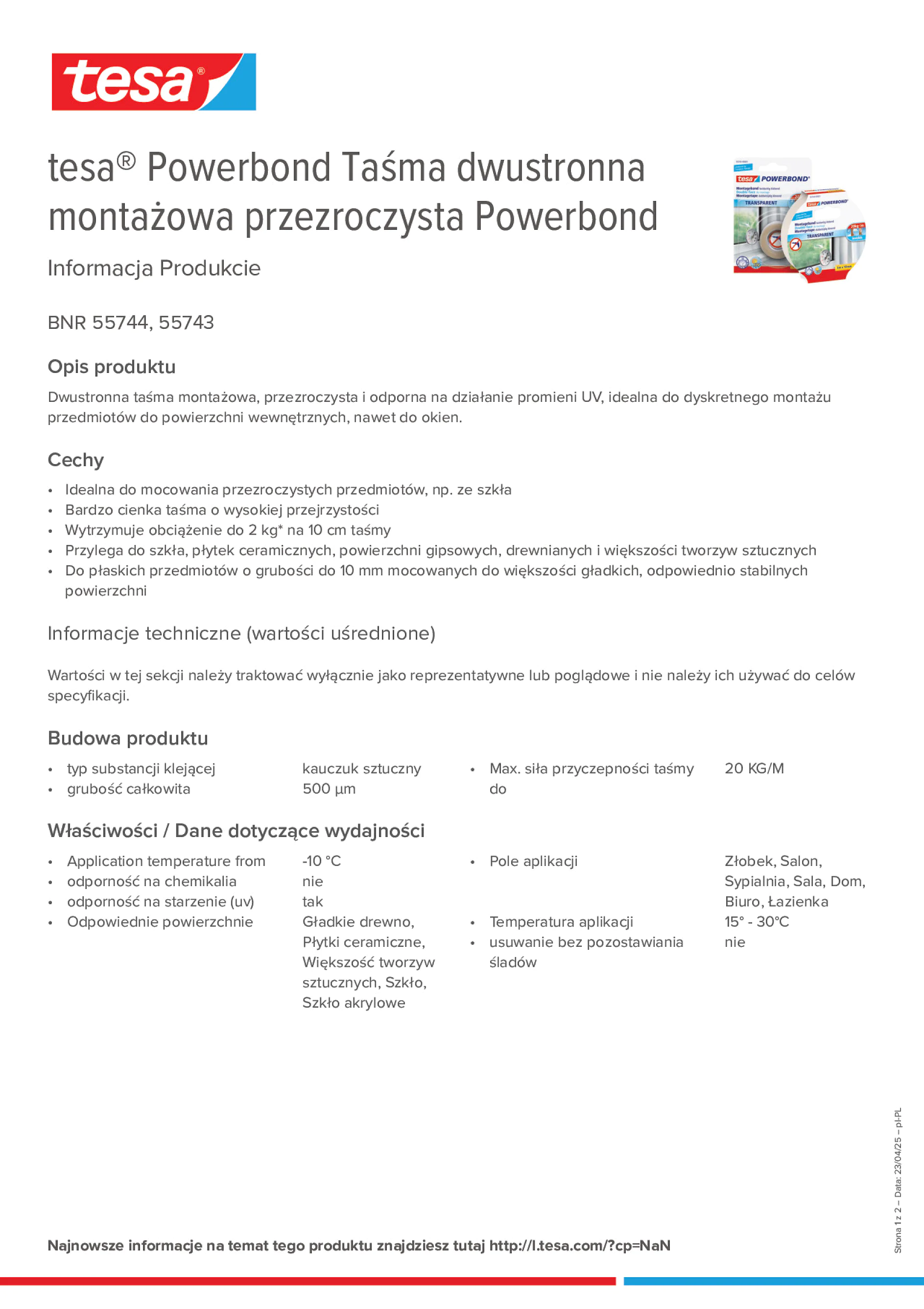 Product information_tesa® Powerbond 55744_pl-PL