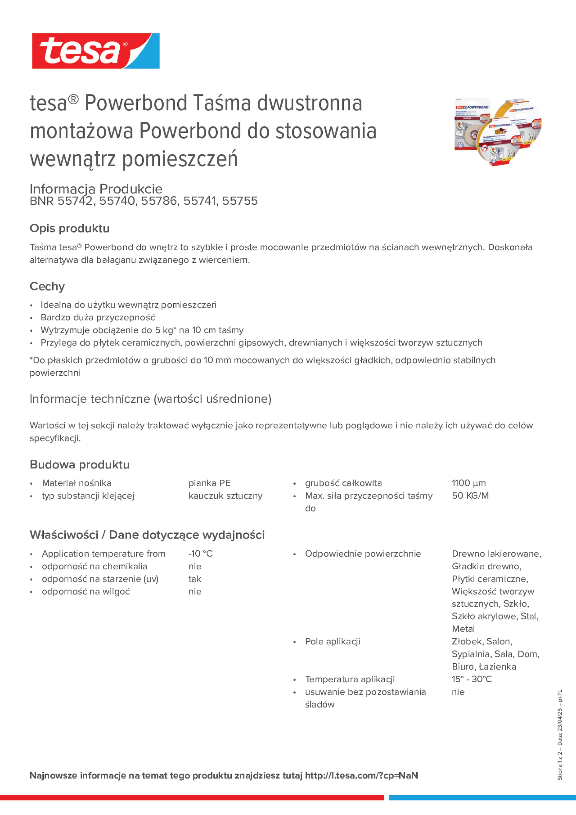 Product information_tesa® Powerbond 55740_pl-PL