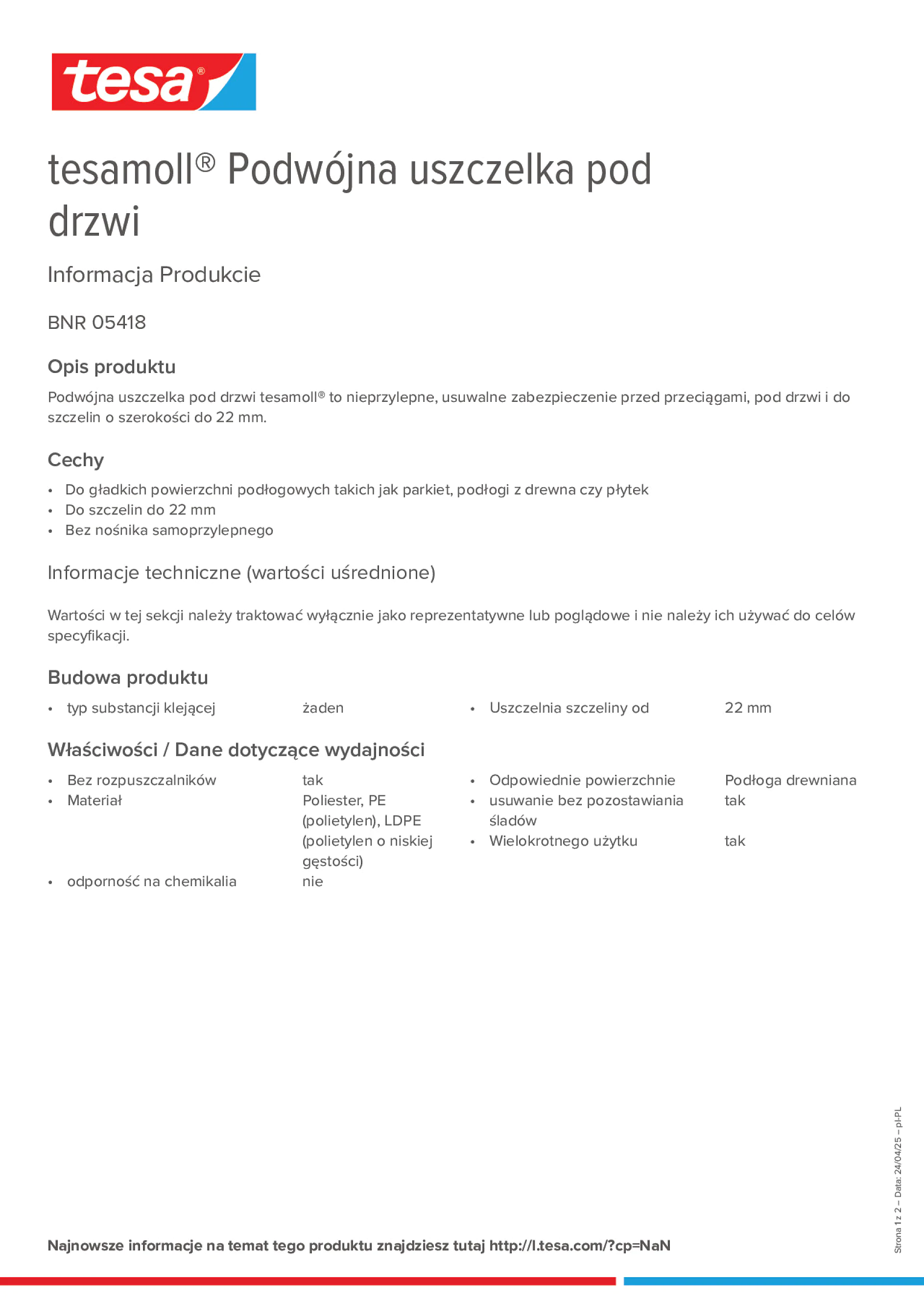 Product information_tesamoll® 05418_pl-PL
