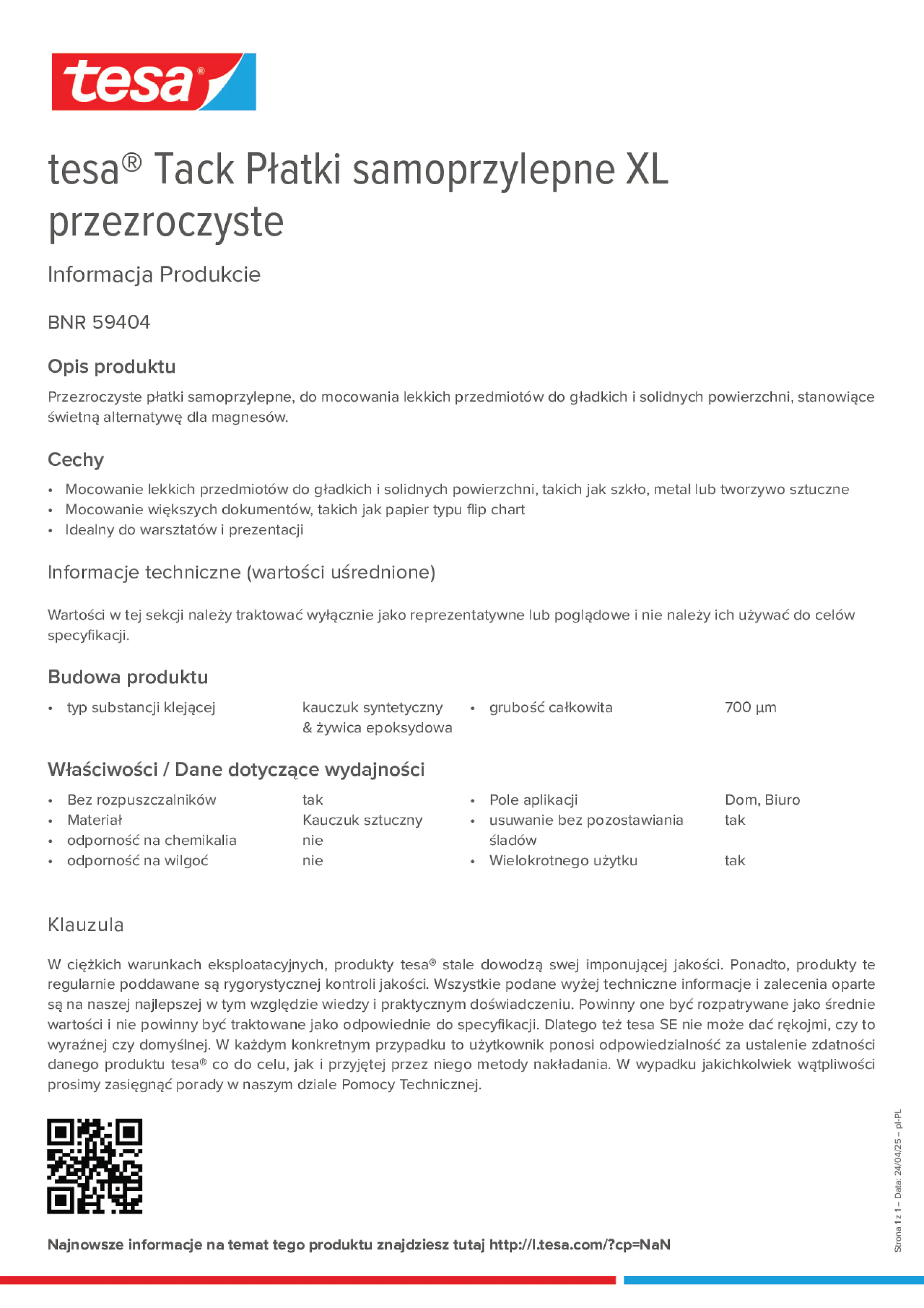 Product information_tesa® Tack 59404_pl-PL