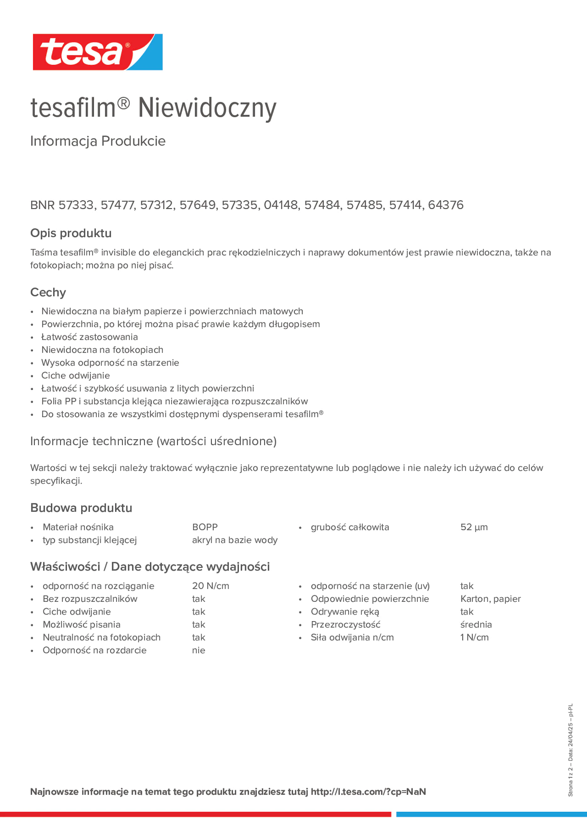 Product information_tesafilm® 57312_pl-PL