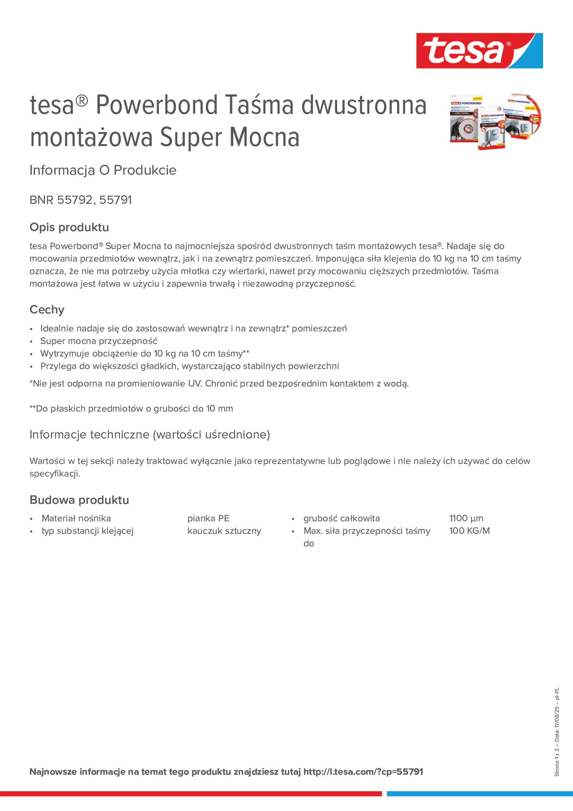 Product information_tesa® Powerbond 55791_pl-PL