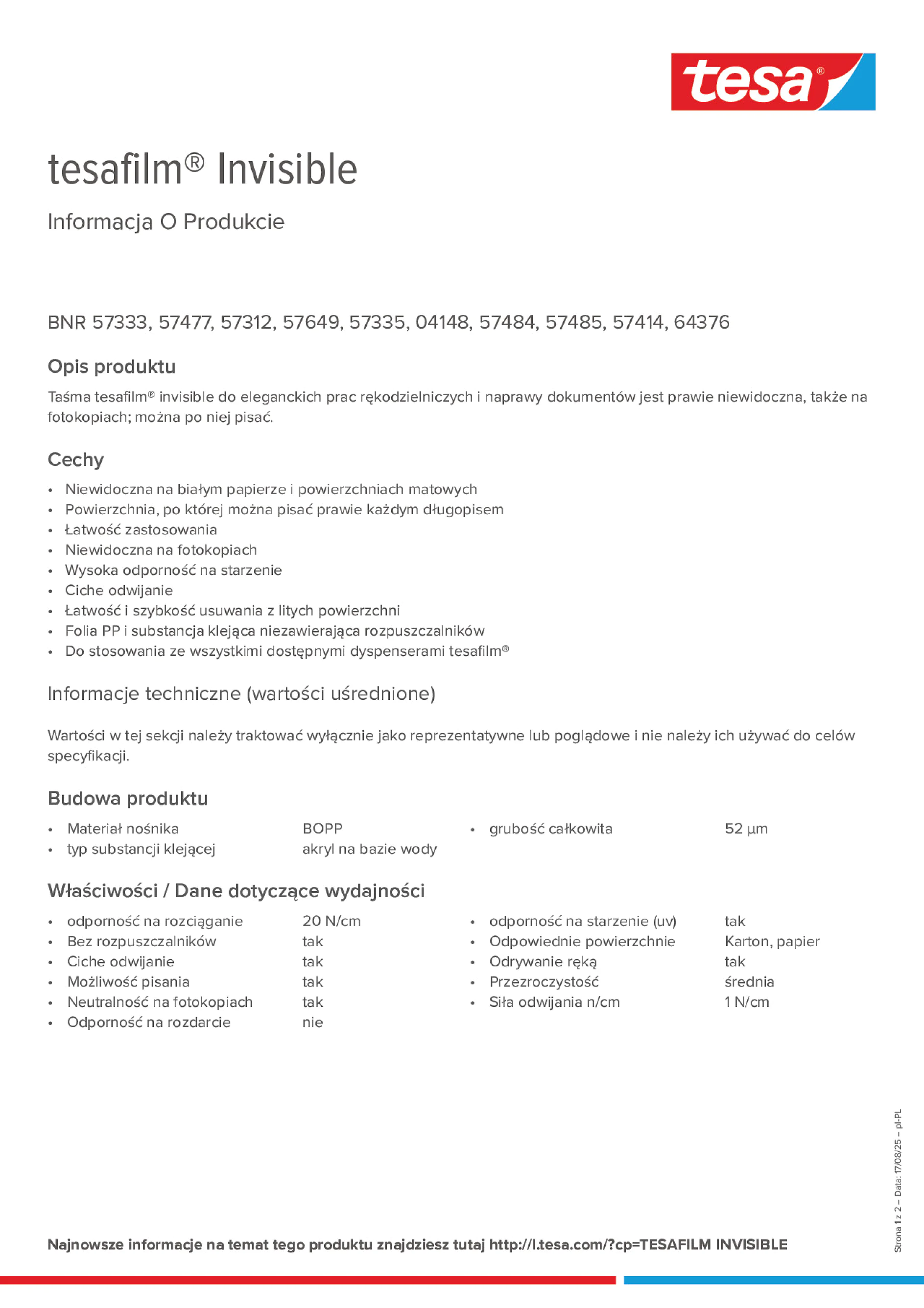 Product information_tesafilm® 57312_pl-PL